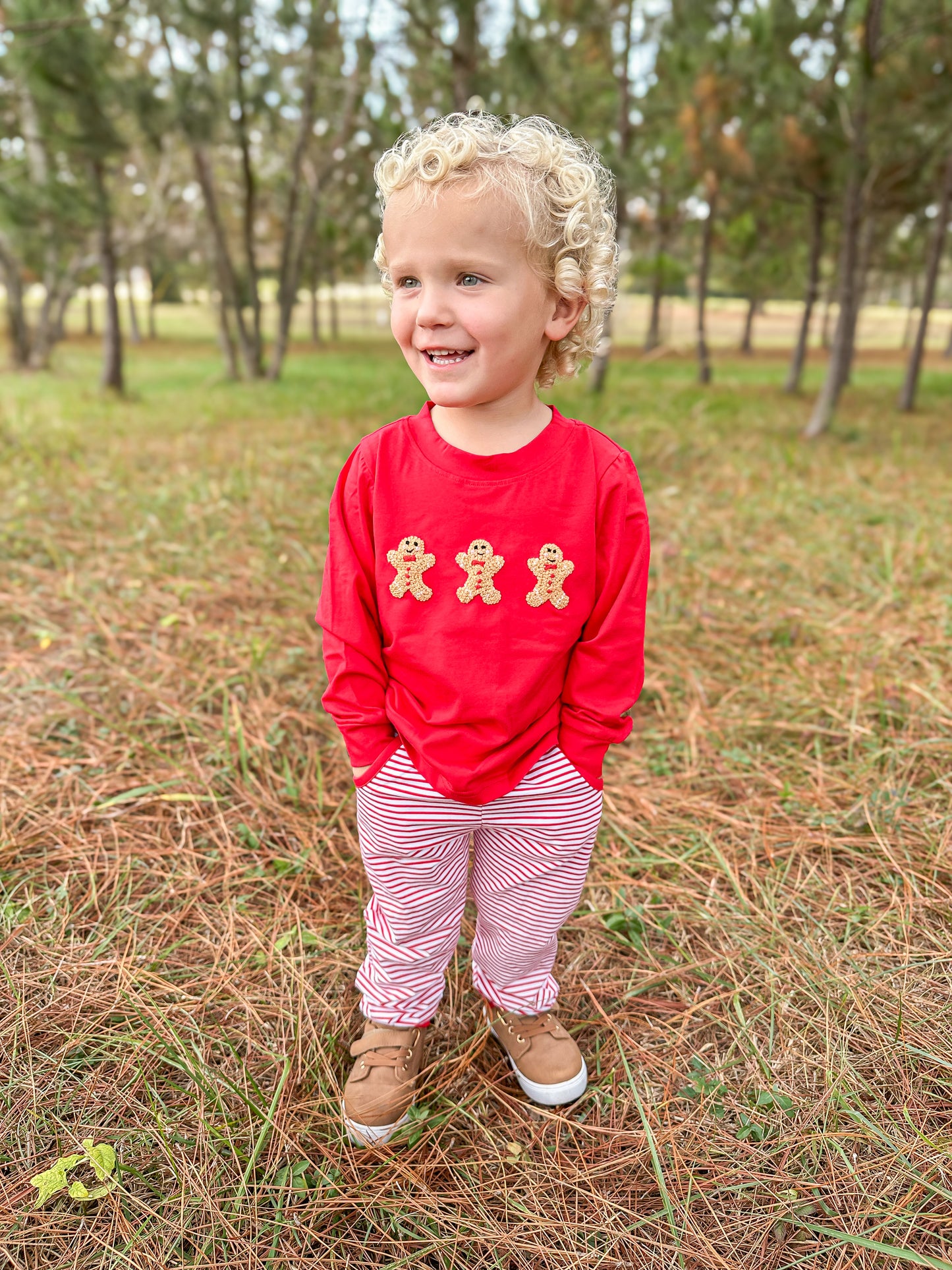 RTS - French Knot Gingerbread Boy Jogger Set