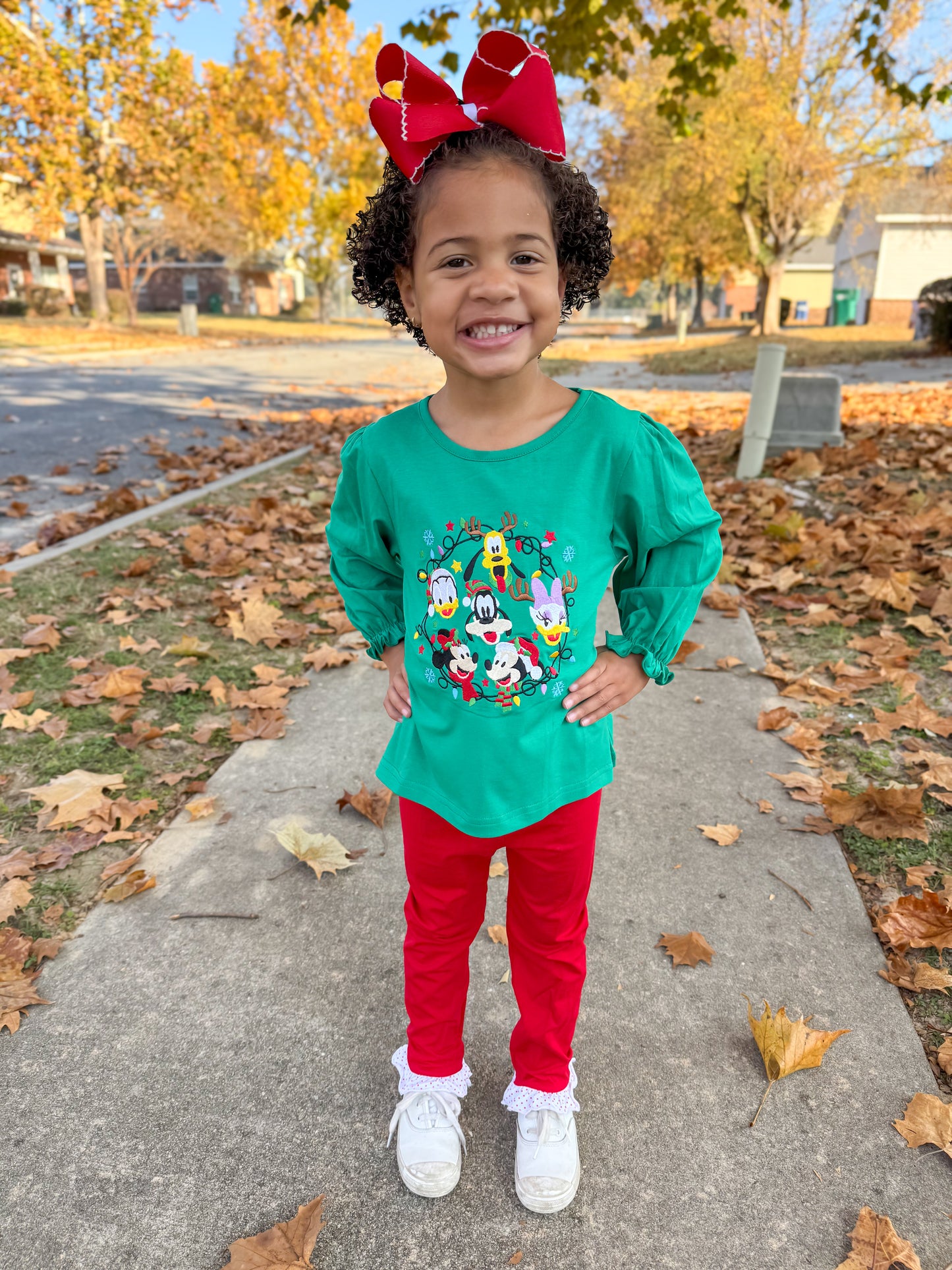 RTS - Christmas Shirt Only - Magical Character Wreath Girl Shirt