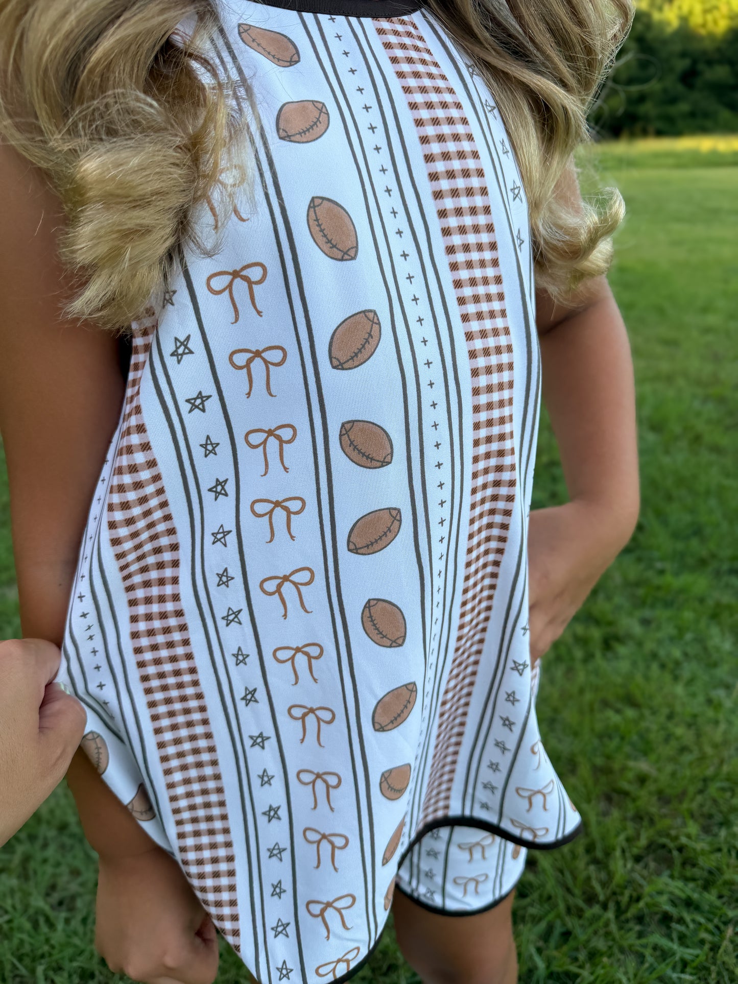RTS - COLLEGIATE - Basic Football Knits Girl Shortie Set