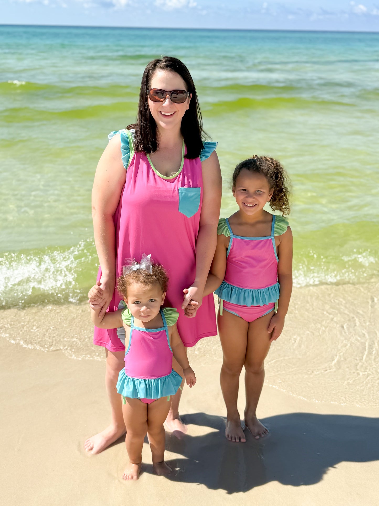 RTS - SPRING 2 - Neon Color Block Mom Coverup “NO MONOGRAM”