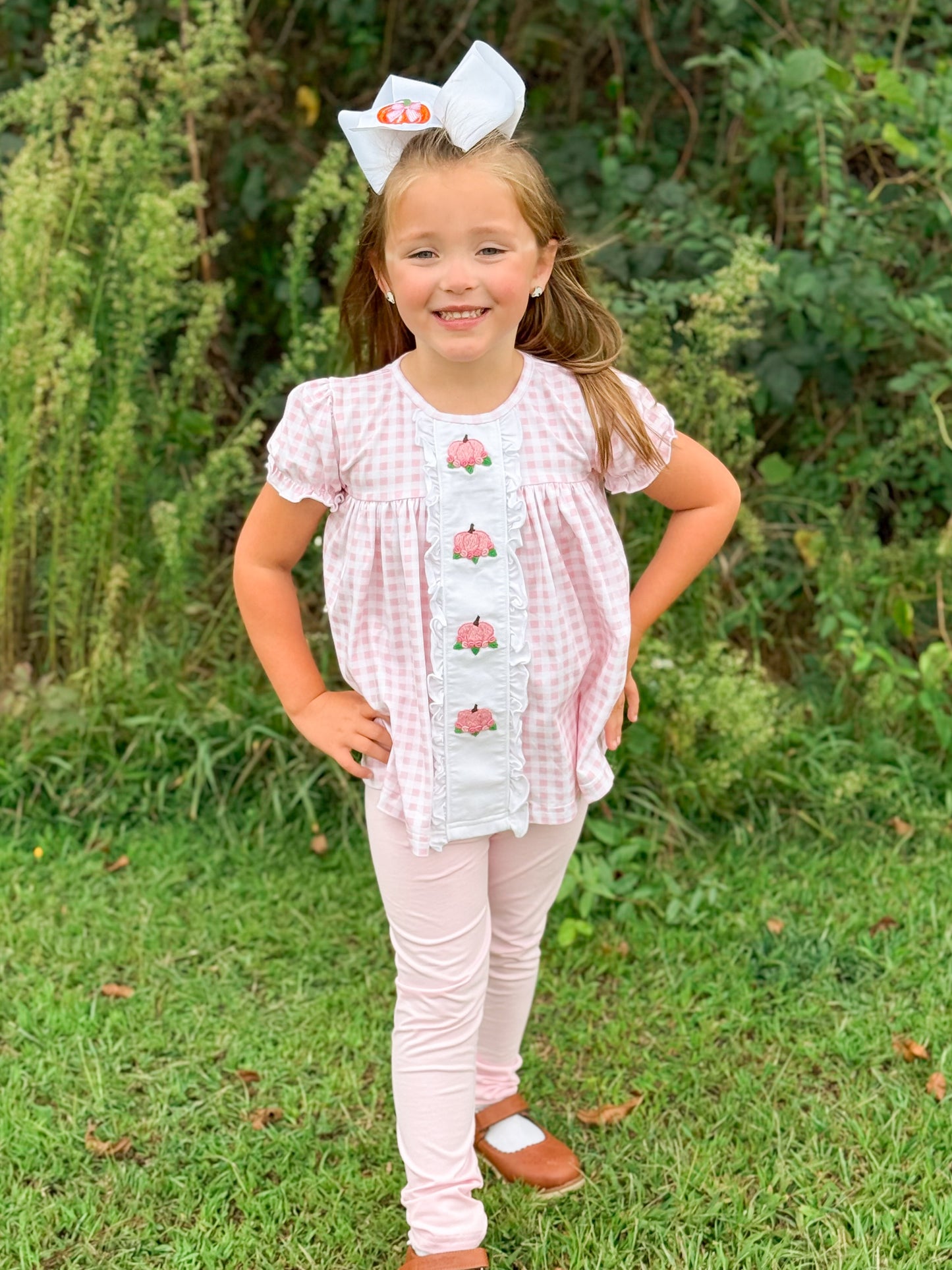 RTS - Fall Pt 2 Girls Only - Pink Pumpkins Girl Pant Set