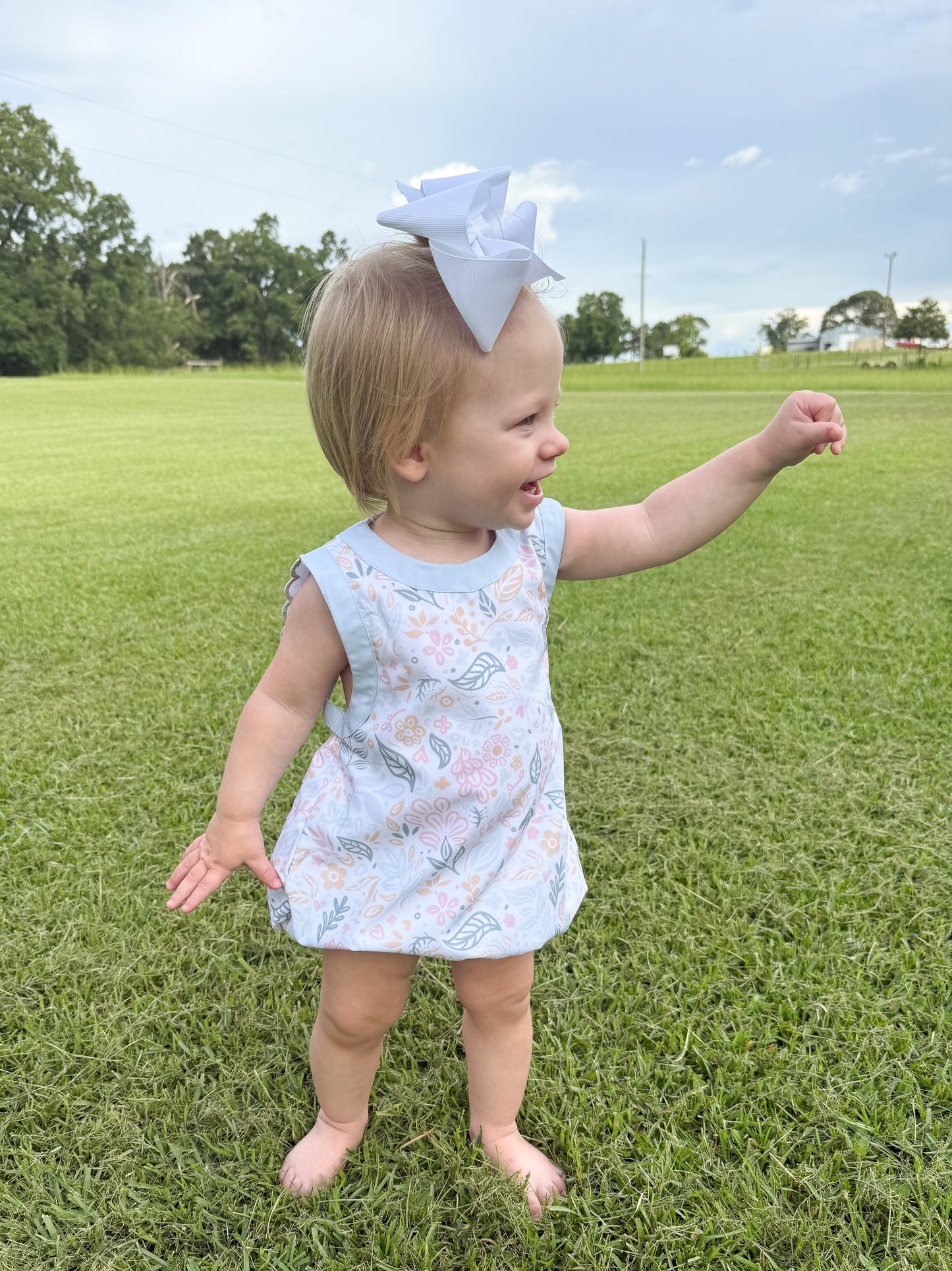 RTS - Sage Petals Girl Bubble - NO MONOGRAM