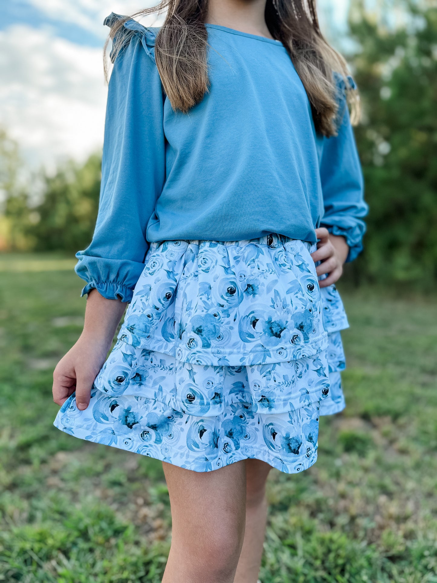 RTS - Virginia Blue Girl Skort Set