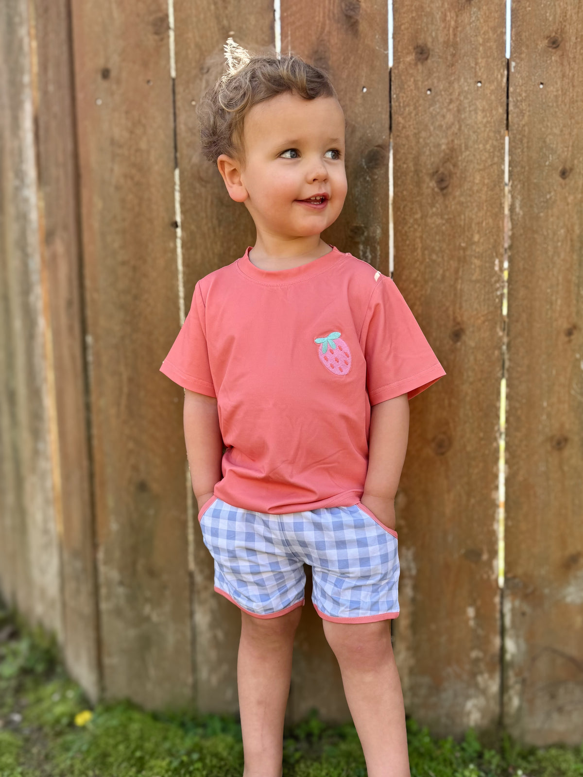 RTS - Elli’s Berry Patchwork Boy Shortie Set