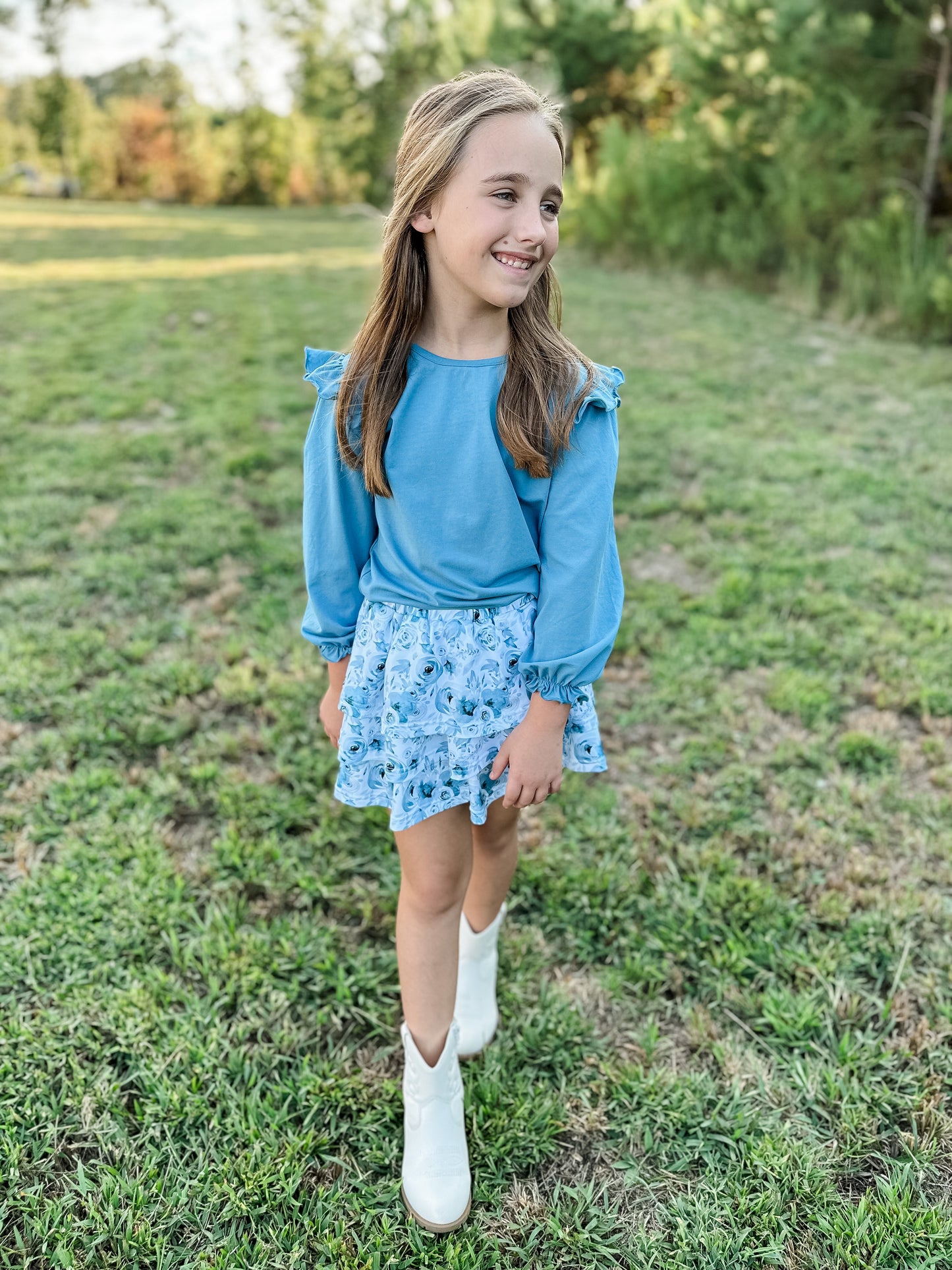 RTS - Virginia Blue Girl Skort Set
