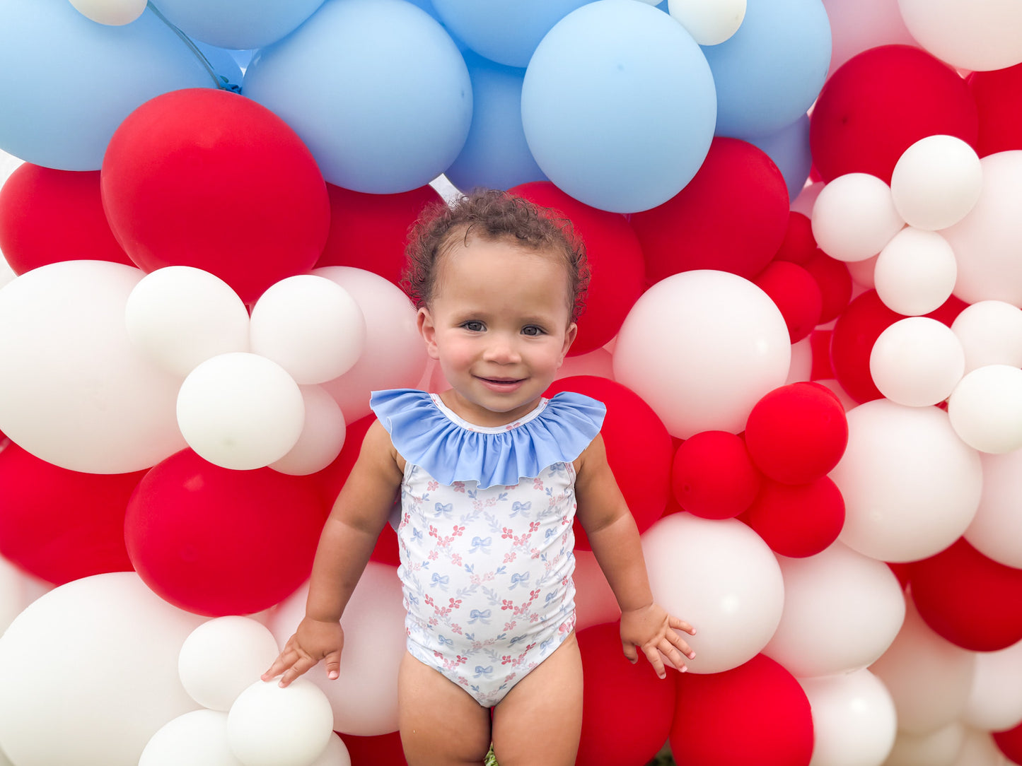 RTS - Patriotic Girls Only - Watercolor Flags Girl 1 PC Swim