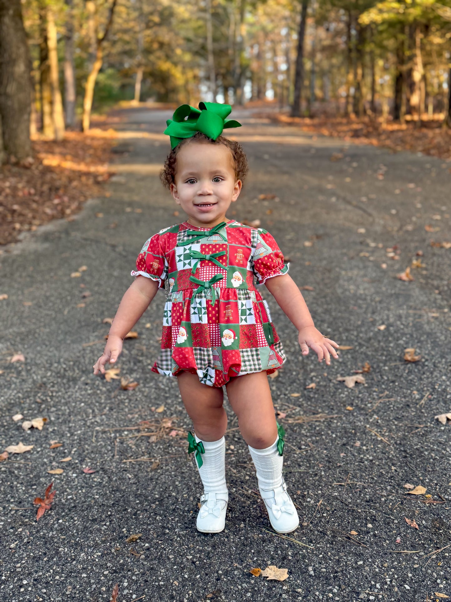 RTS - Christmas Patchwork Girl Bubble