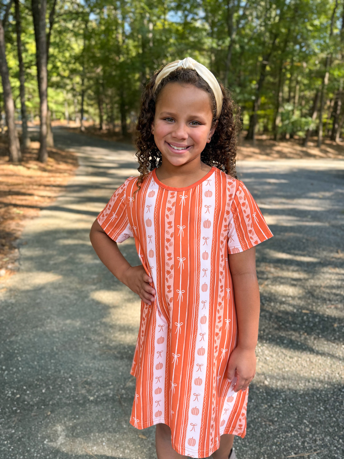 RTS - PUMPKINS & HALLOWEEN - Pumpkins & Halloween Girls Only - Rust Pumpkin Basics Girl Dress