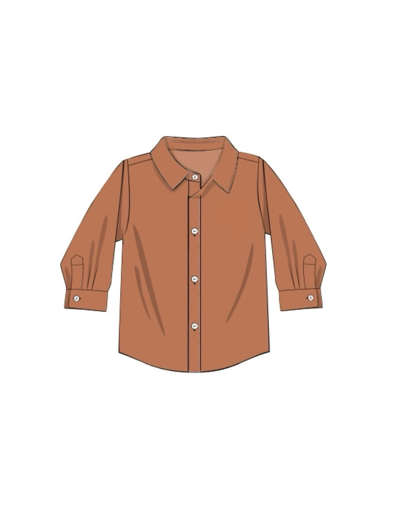 RTS - Rust Family Floral Dad Button Down