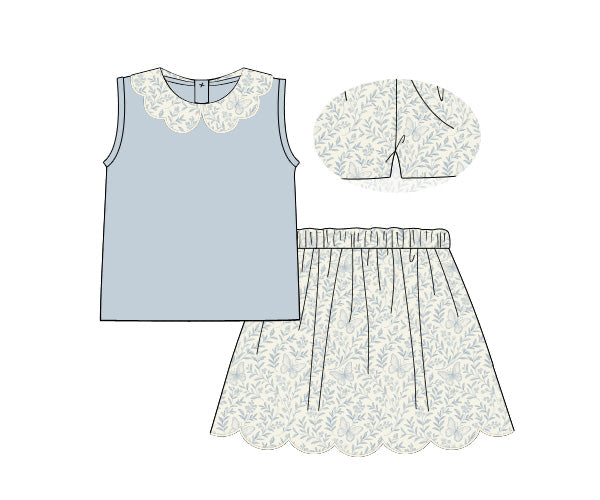 PREORDER 62: SUMMER PT 1 - Butterfly Kisses Girl Skort Set