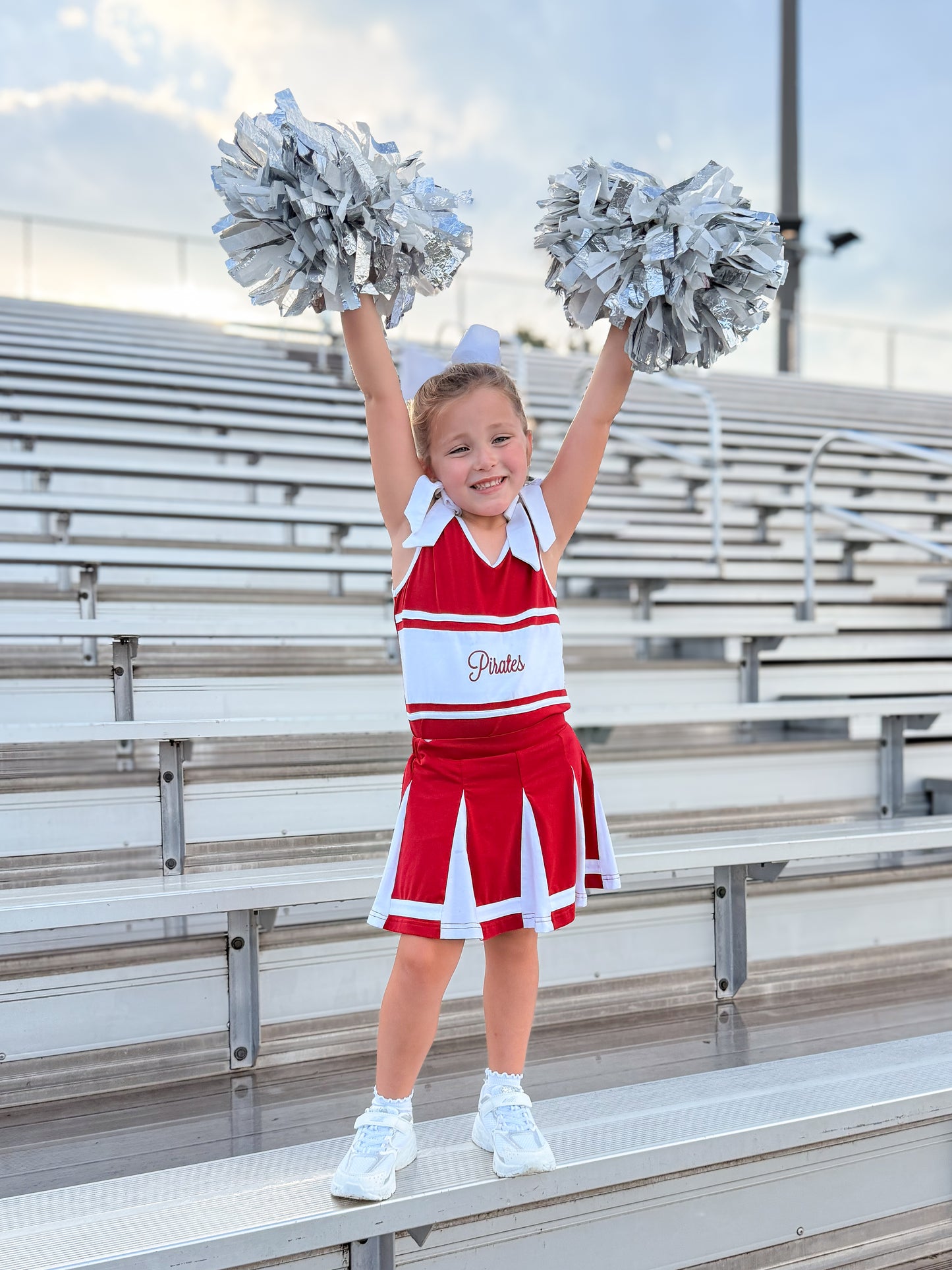 RTS - COLLEGIATE - Sideline Spirit Cheer Sets - Crimson/White. Monogrammed -“CRIMSON TIDE”