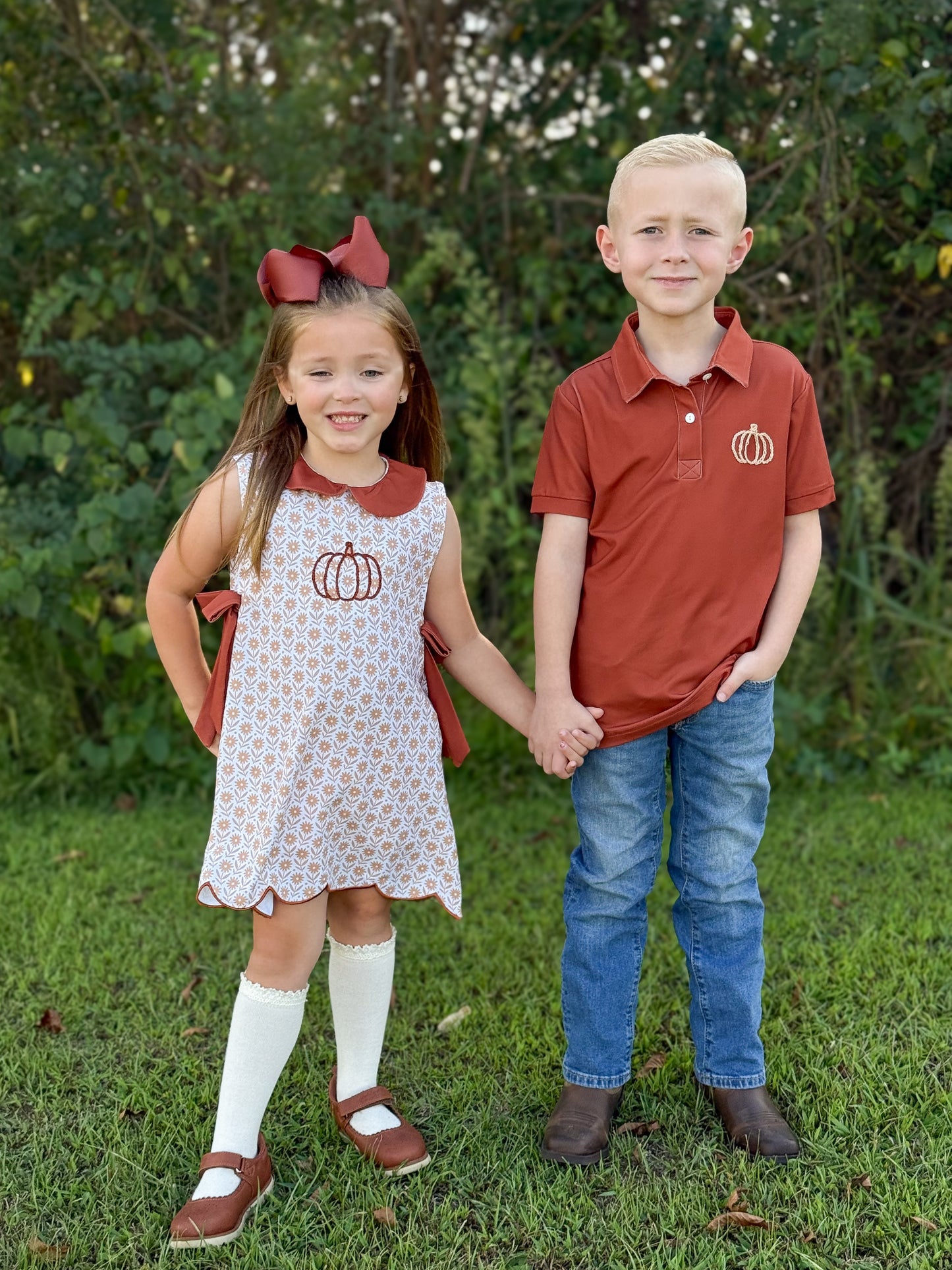 RTS - Chainstitch Pumpkin Boy Polo