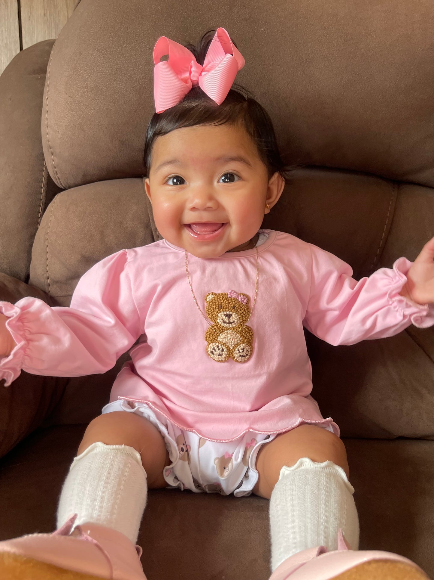 EXTRAS PRESALE - French Knot Teddy Bears Girl Diaper Set