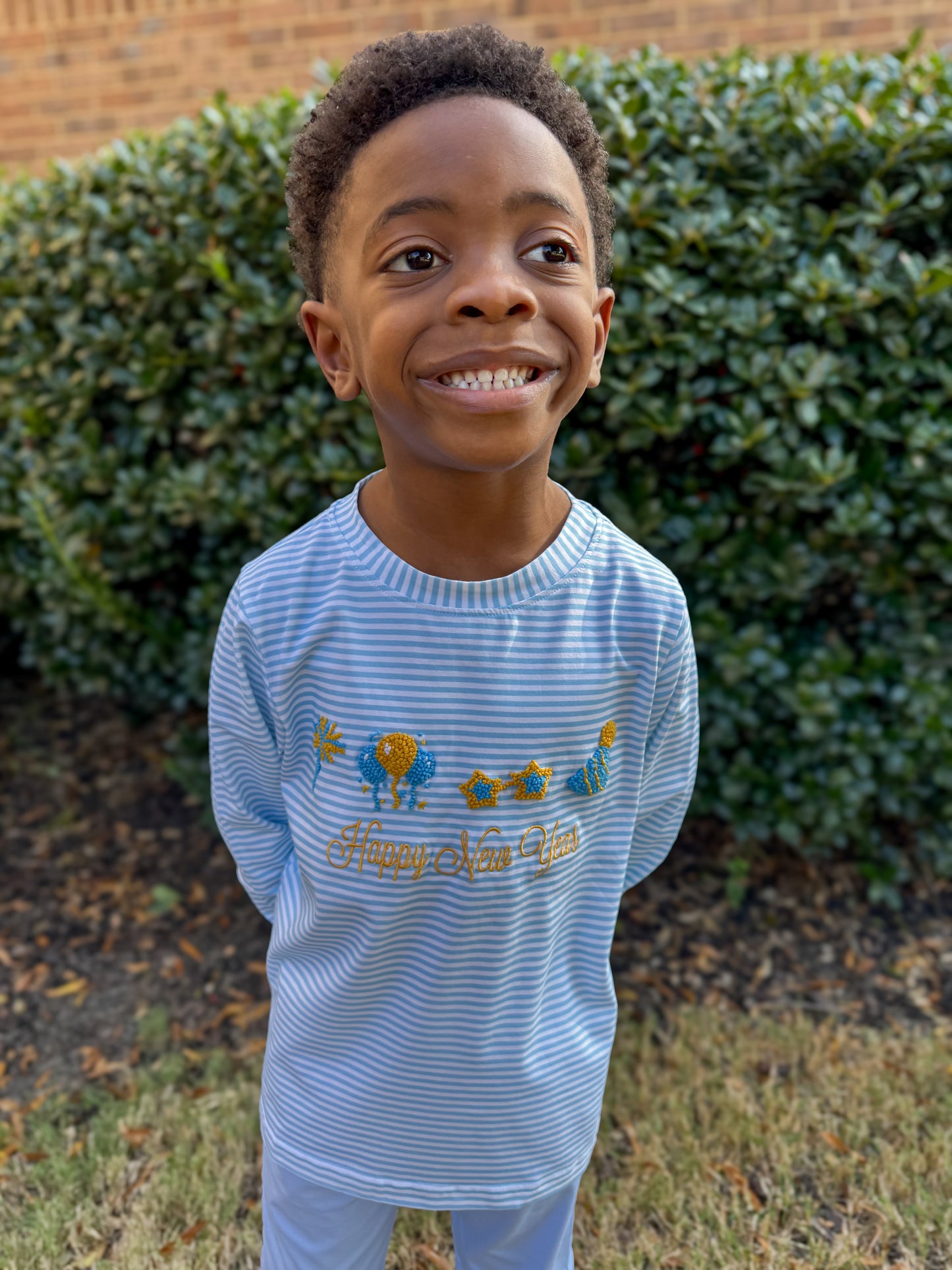 RTS - French Knot Happy New Year Boy Jogger Set