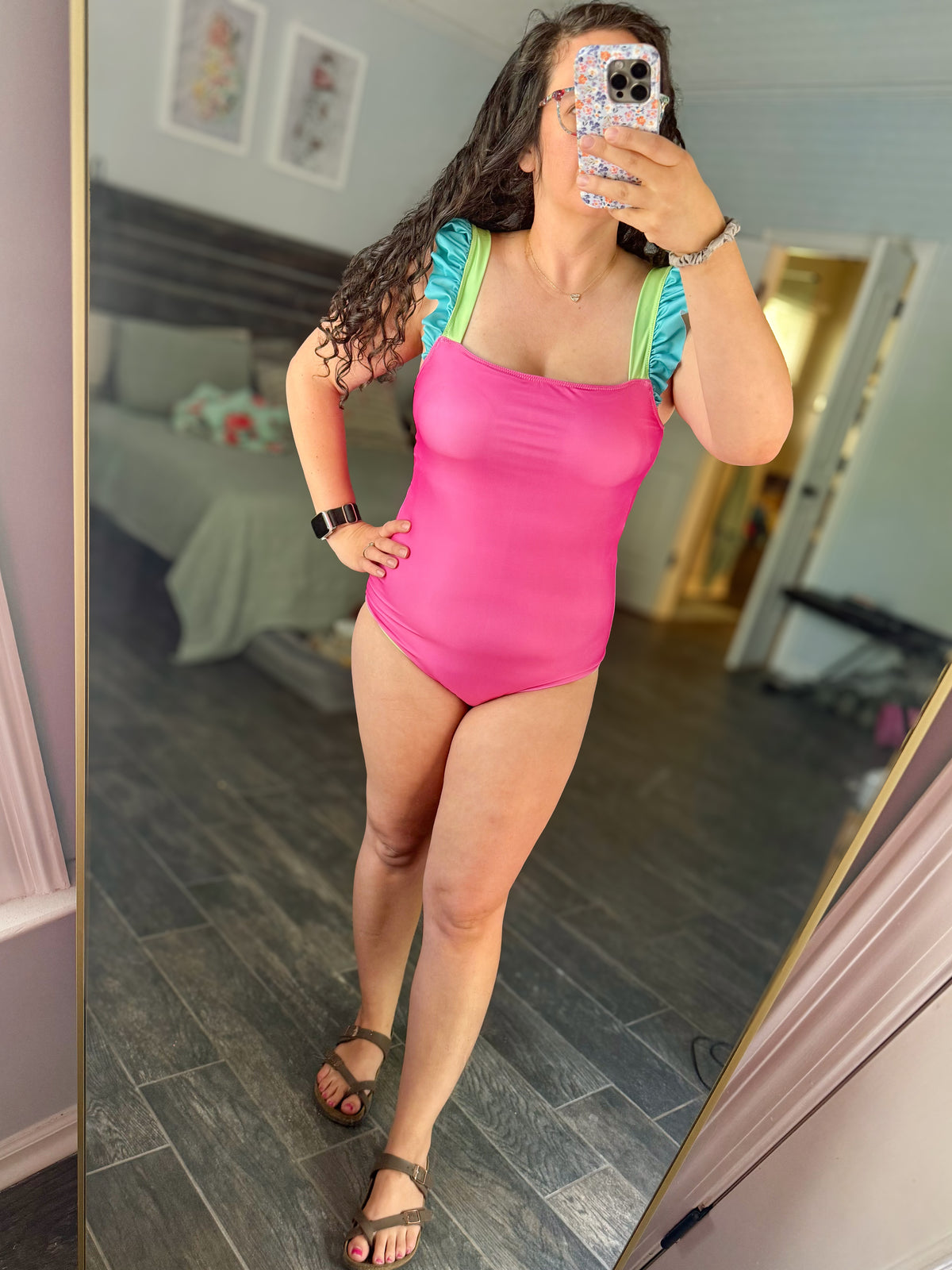RTS - SPRING 2 - Neon Color Block Mom 1 pc Swim