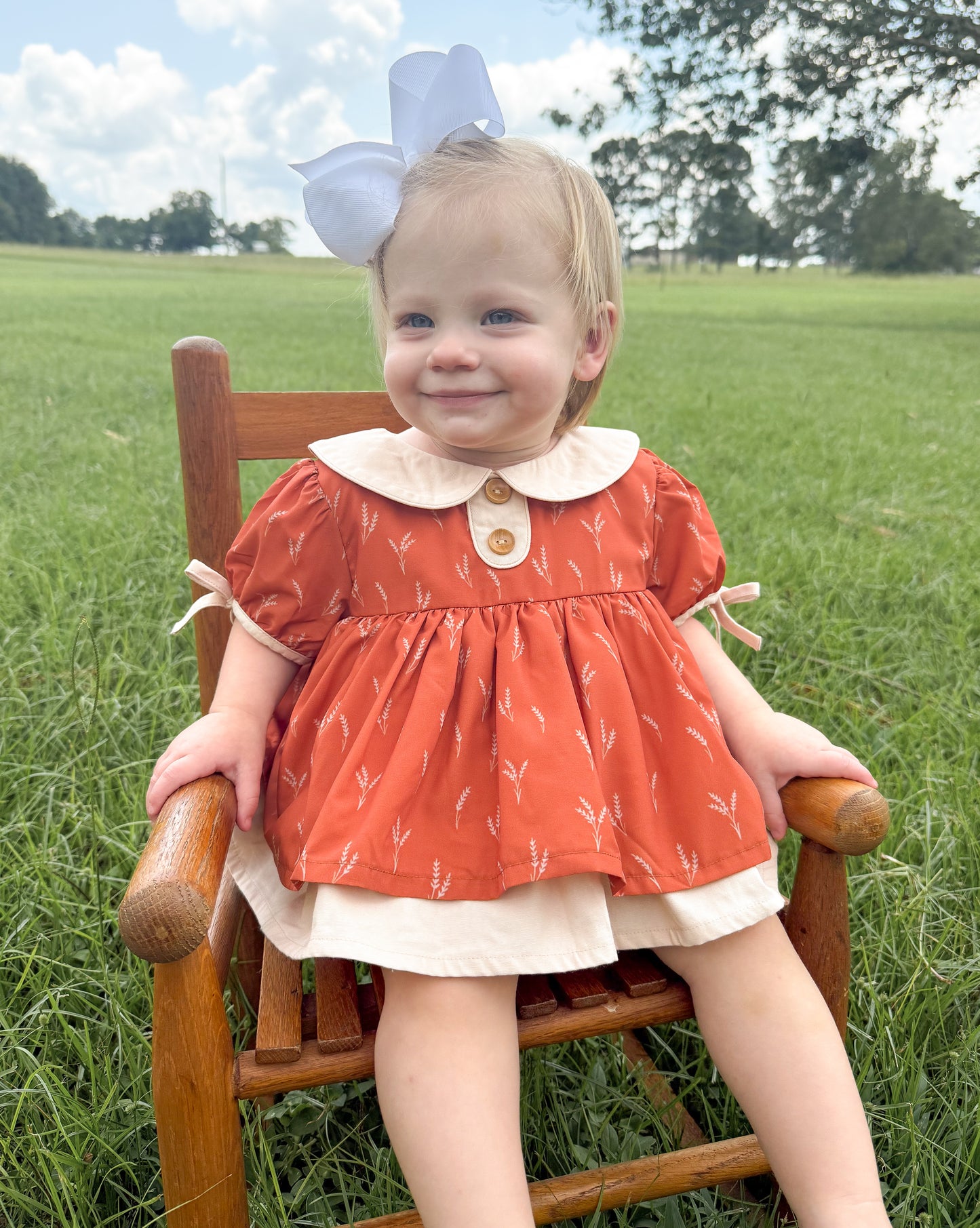 RTS - Wheat Harvest Girl Skirted Bubble