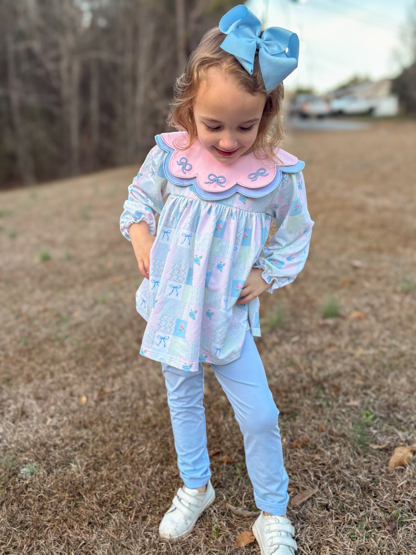 PREORDER 58: WINTER RERUNS - Abby’s Transition Patchwork Girl Pant Set