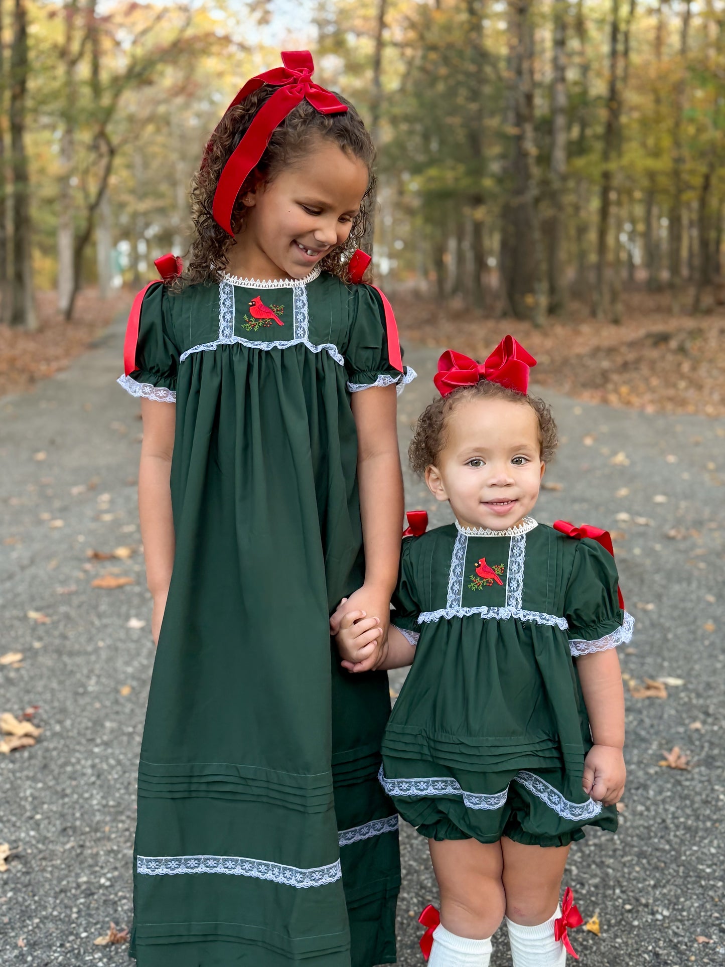 RTS - Christmas Cardinal Heirlooms Girl Bubble