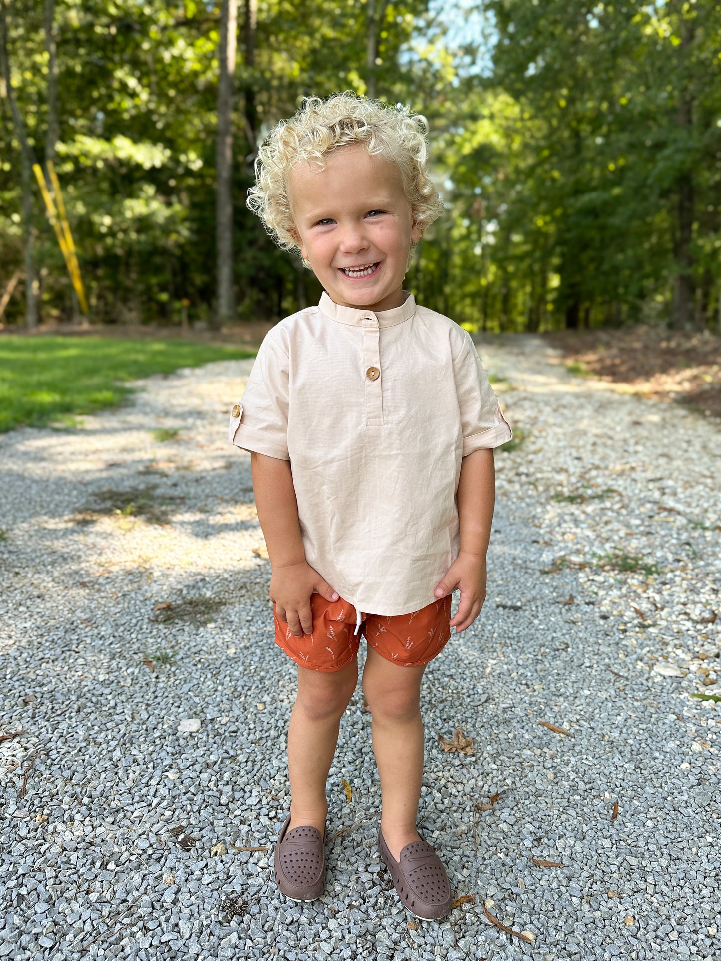 RTS - Wheat Harvest Boy Shortie Set - NO MONOGRAM