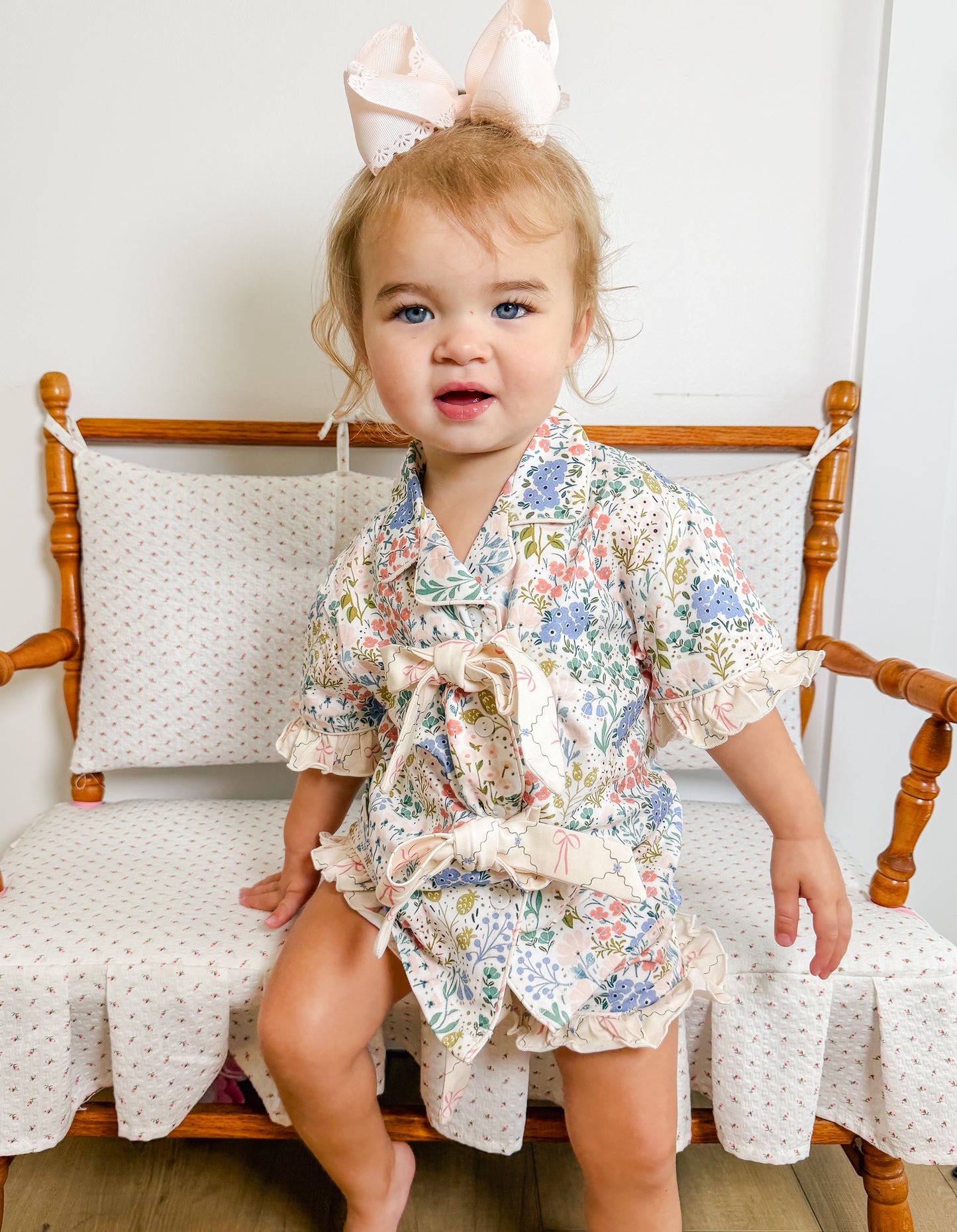 RTS - SUMMER PT 2 - Tea Room Floral & Bows Girl 2pc Loungewear