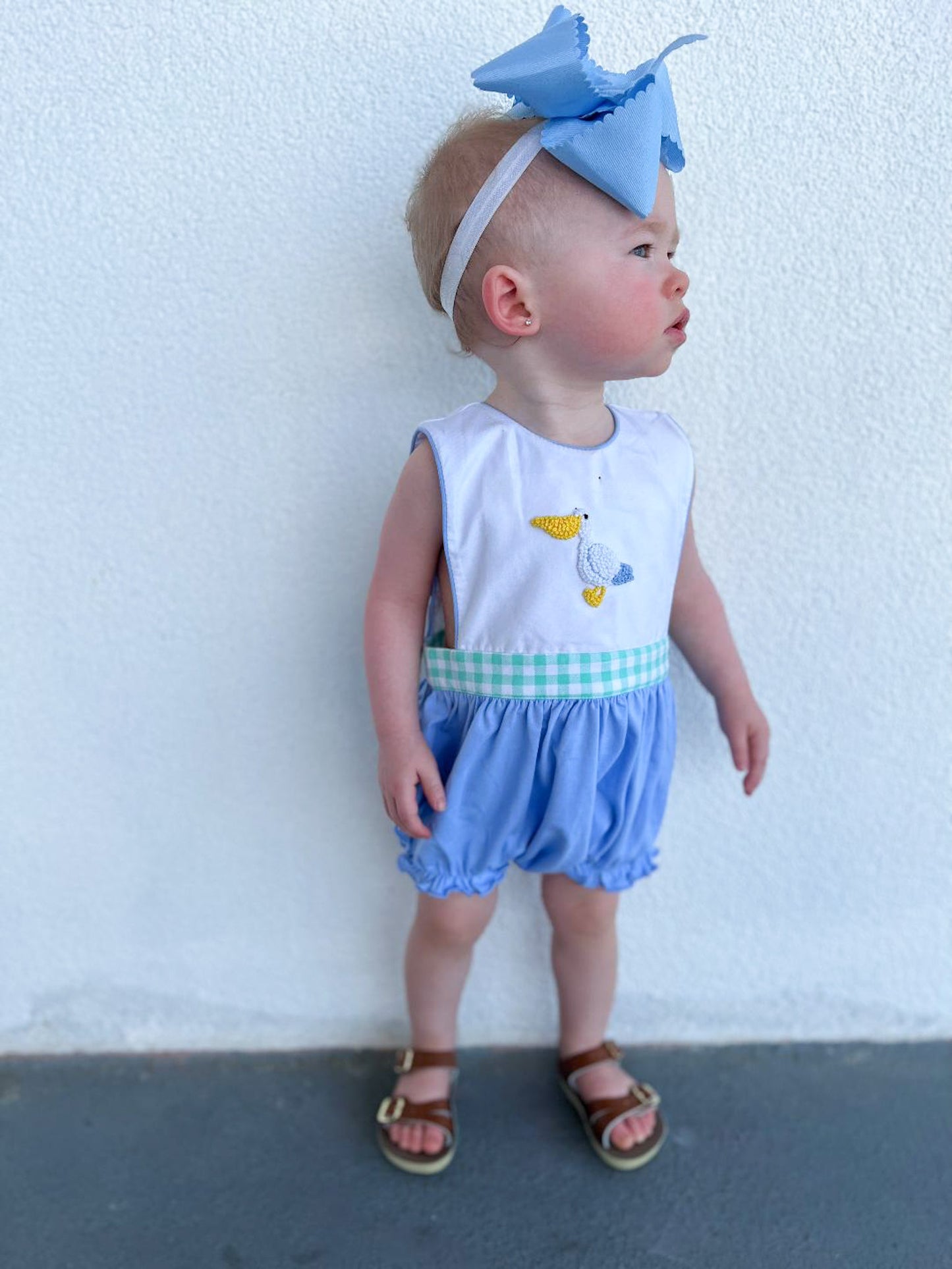 RTS - French Knot Pelican Girl Bubble