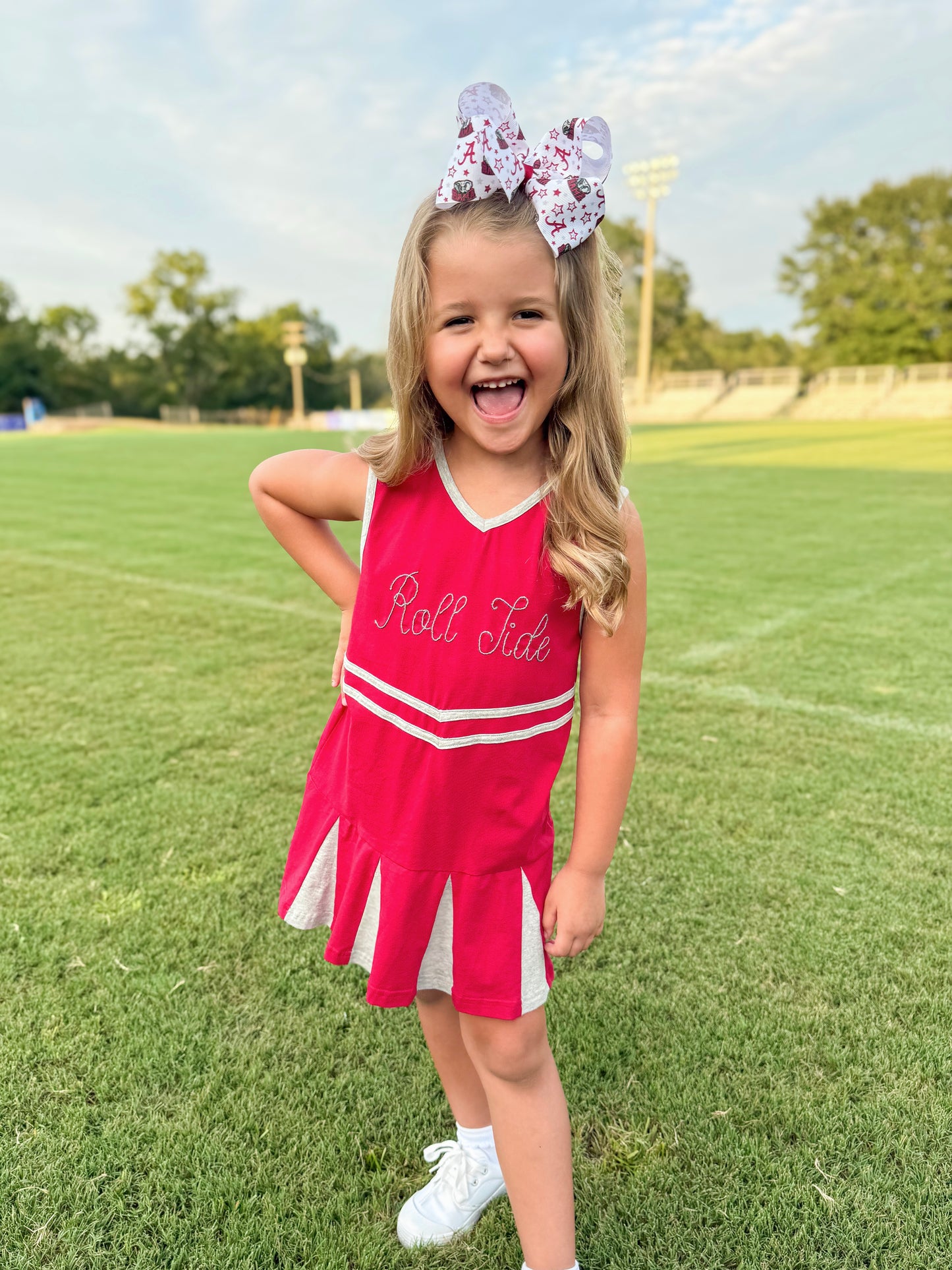 RTS - Gameday Gear Girl Dress - Crimson & Grey - ROLL TIDE