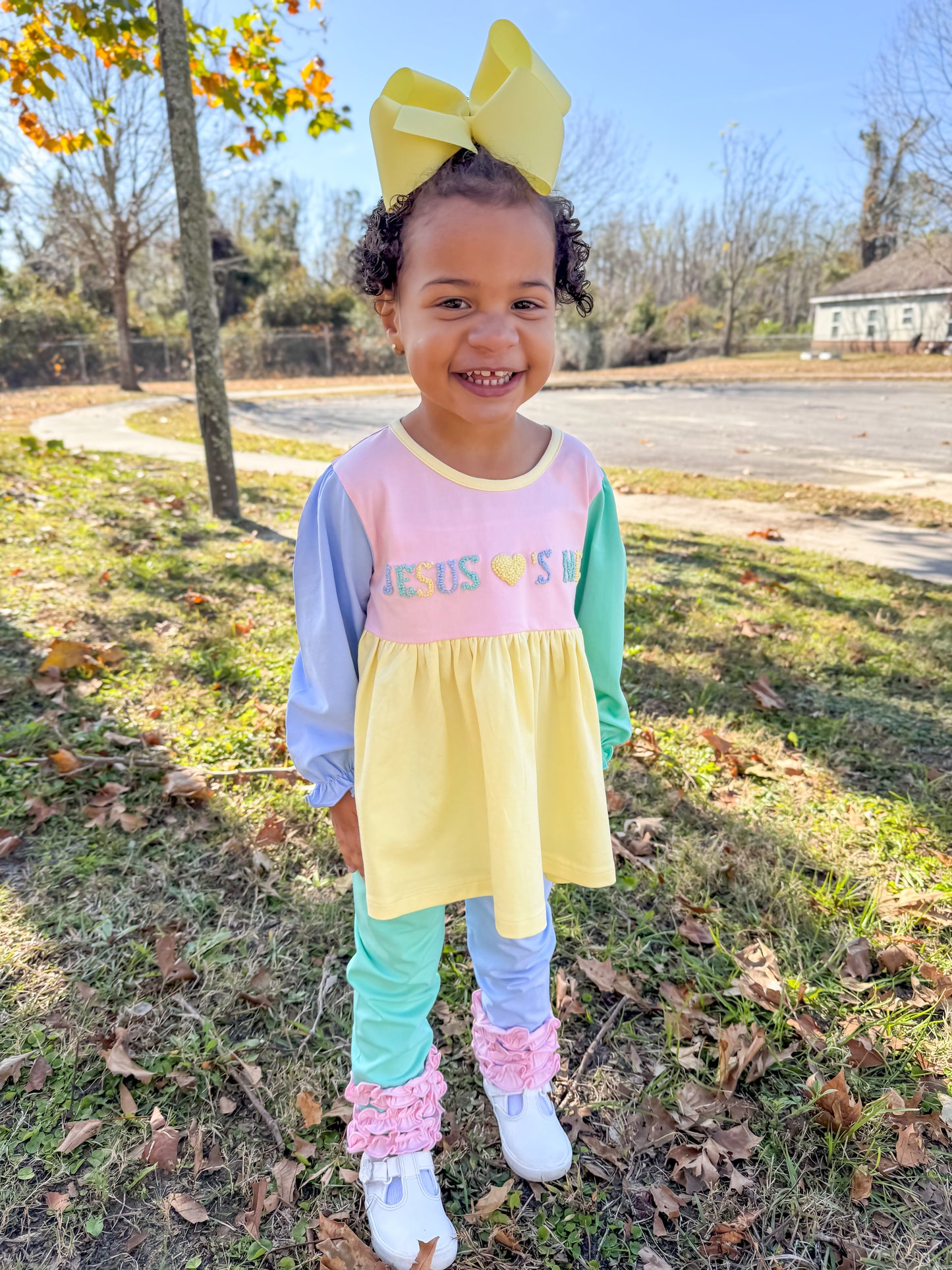 PREORDER 58: WINTER RERUNS - Pastel Colorblock FK Names Girl Pant Set