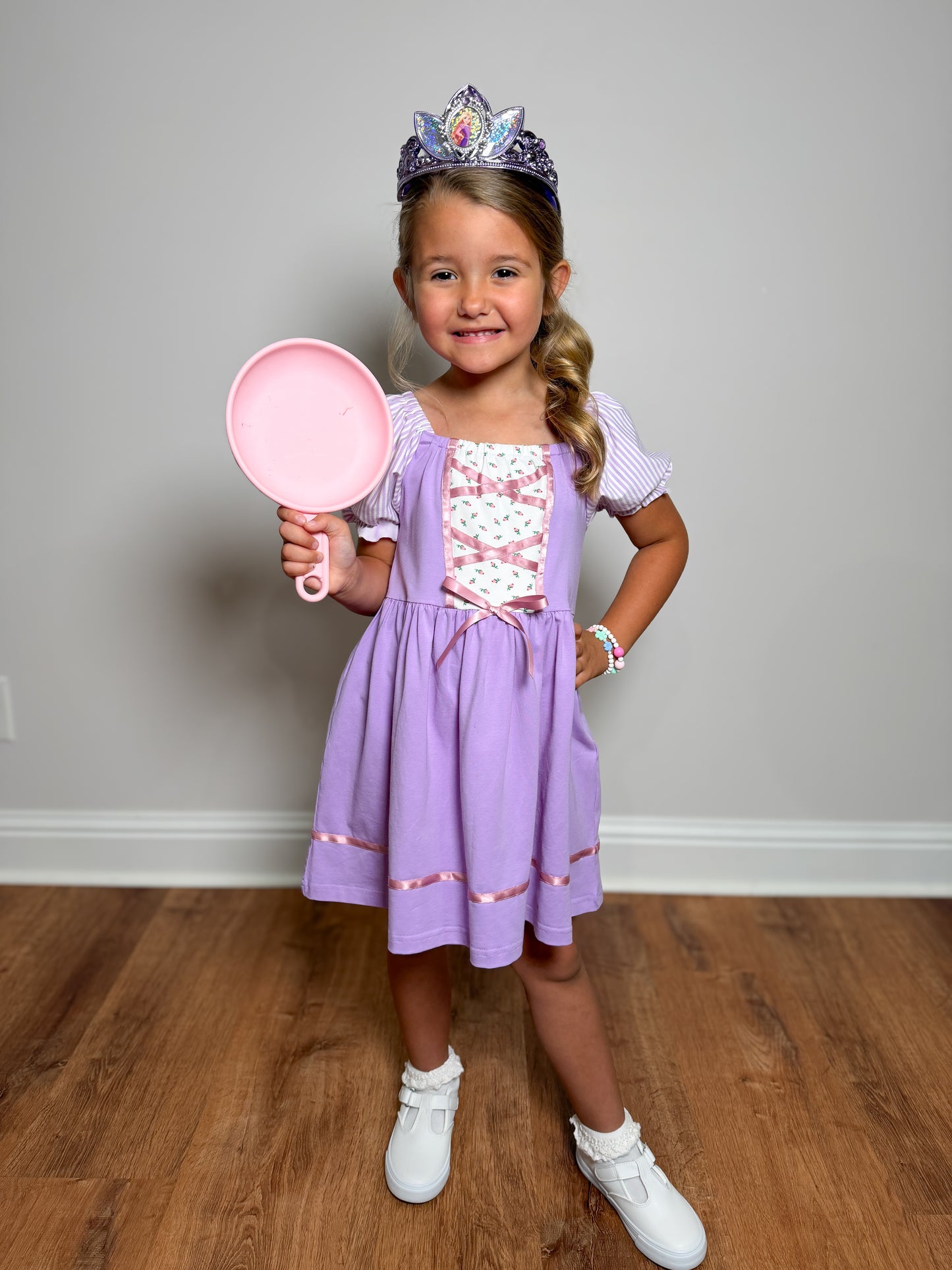 RTS - Character Knits - Frying Pan Princess Girl Dress