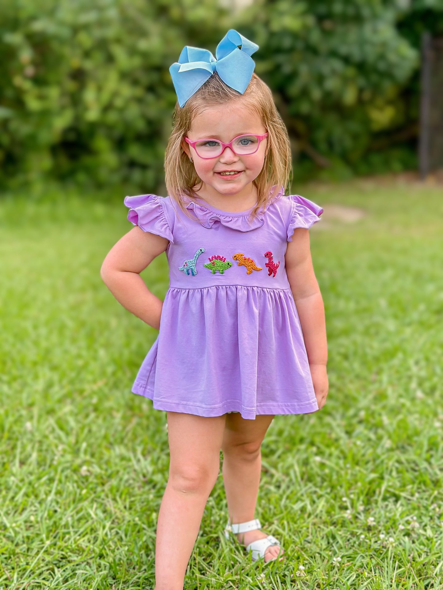 EXTRAS PRESALE - French Knot Dinos Girl Diaper Set