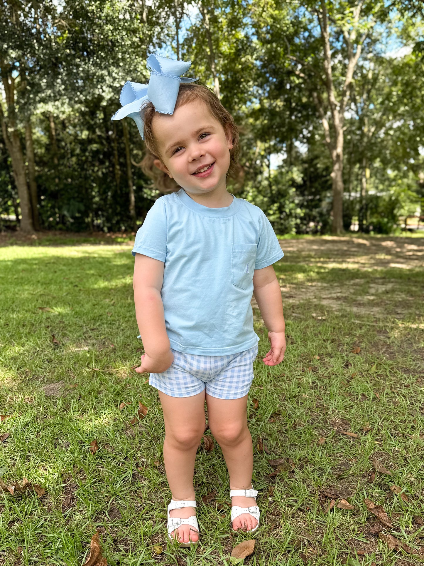 RTS - Mix/Match Basics - Light Blue Gingham Shorties