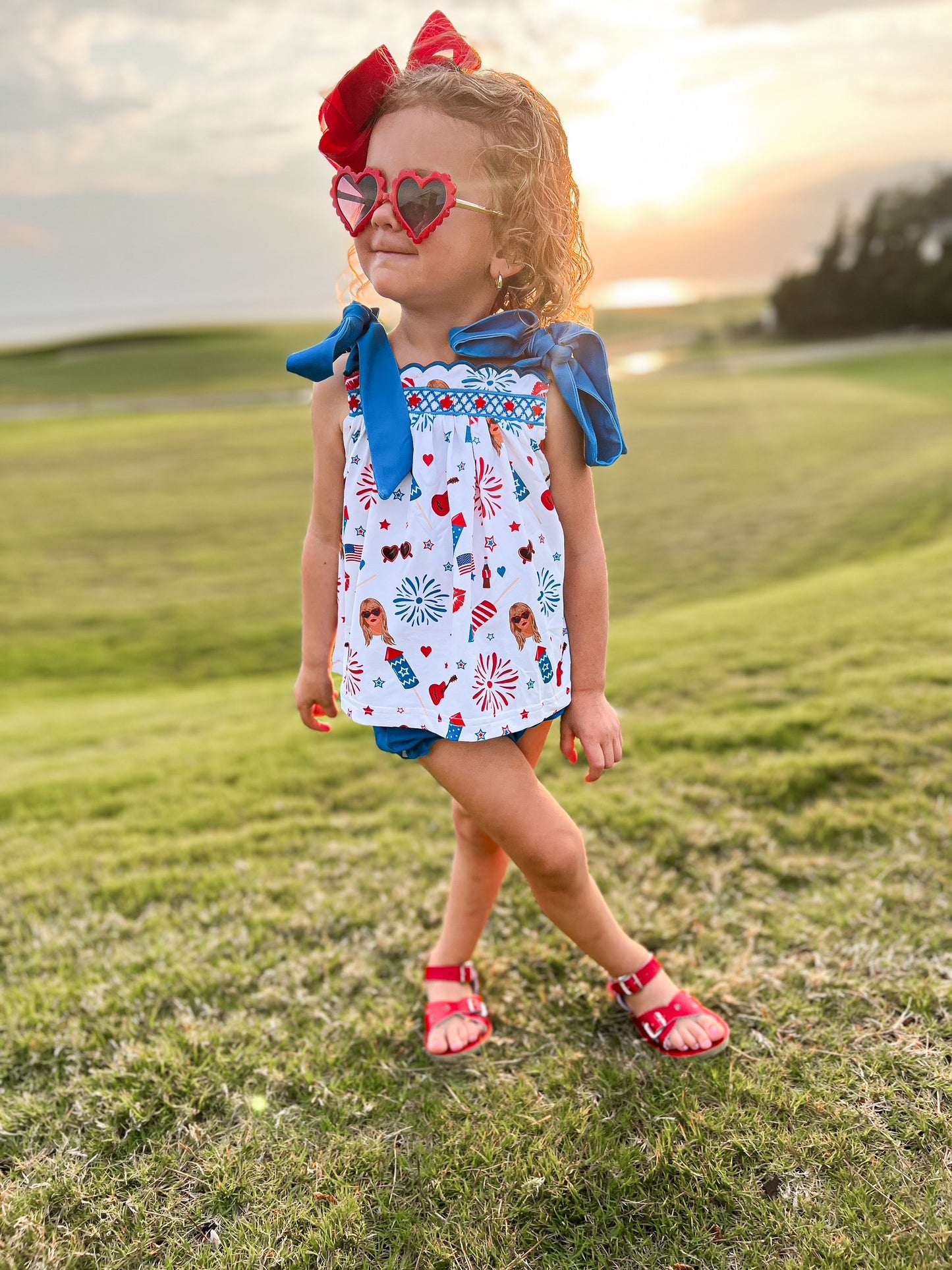 RTS - Patriotic Girls Only - Miss Americana Girl Diaper Set