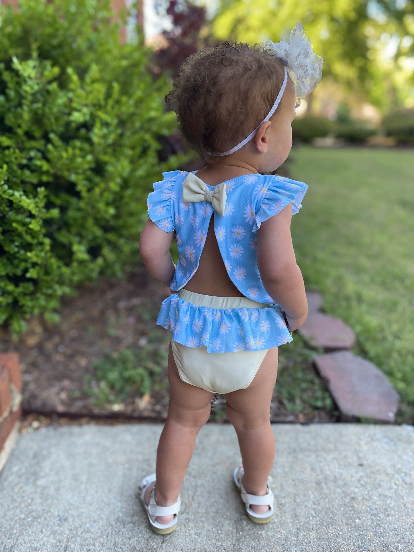RTS - Spring Daisies Swim Girl 1 PC - NO MONOGRAM