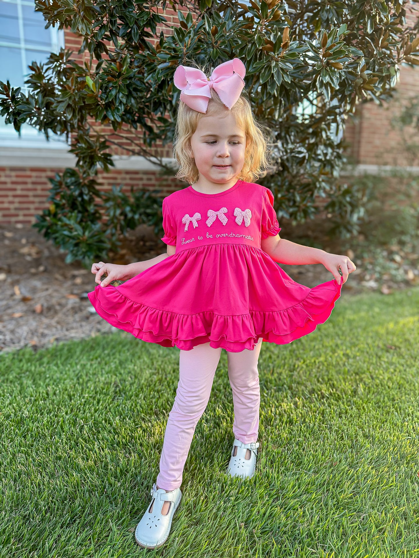 EXTRAS PRESALE - French Knot Bows Girl Pant Set