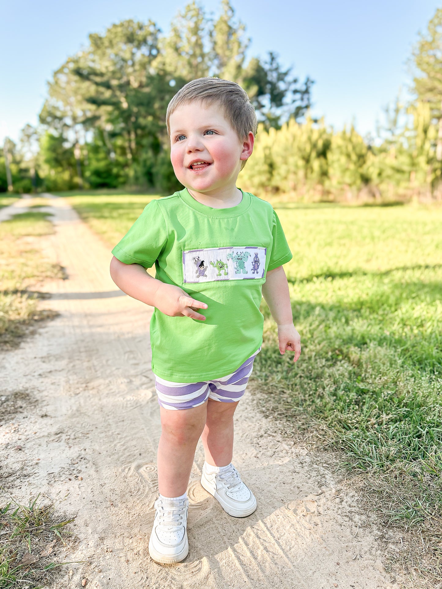 EXTRAS PRESALE - Smocked Monsters Boy Shortie Set