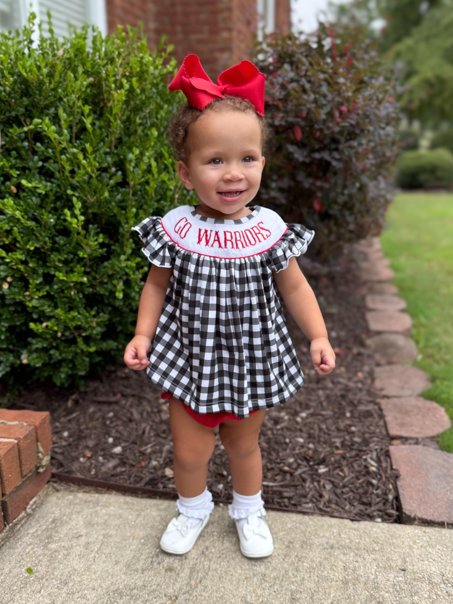 RTS - Team Spirit Girl Diaper Set - Black & Red - GO DAWGS