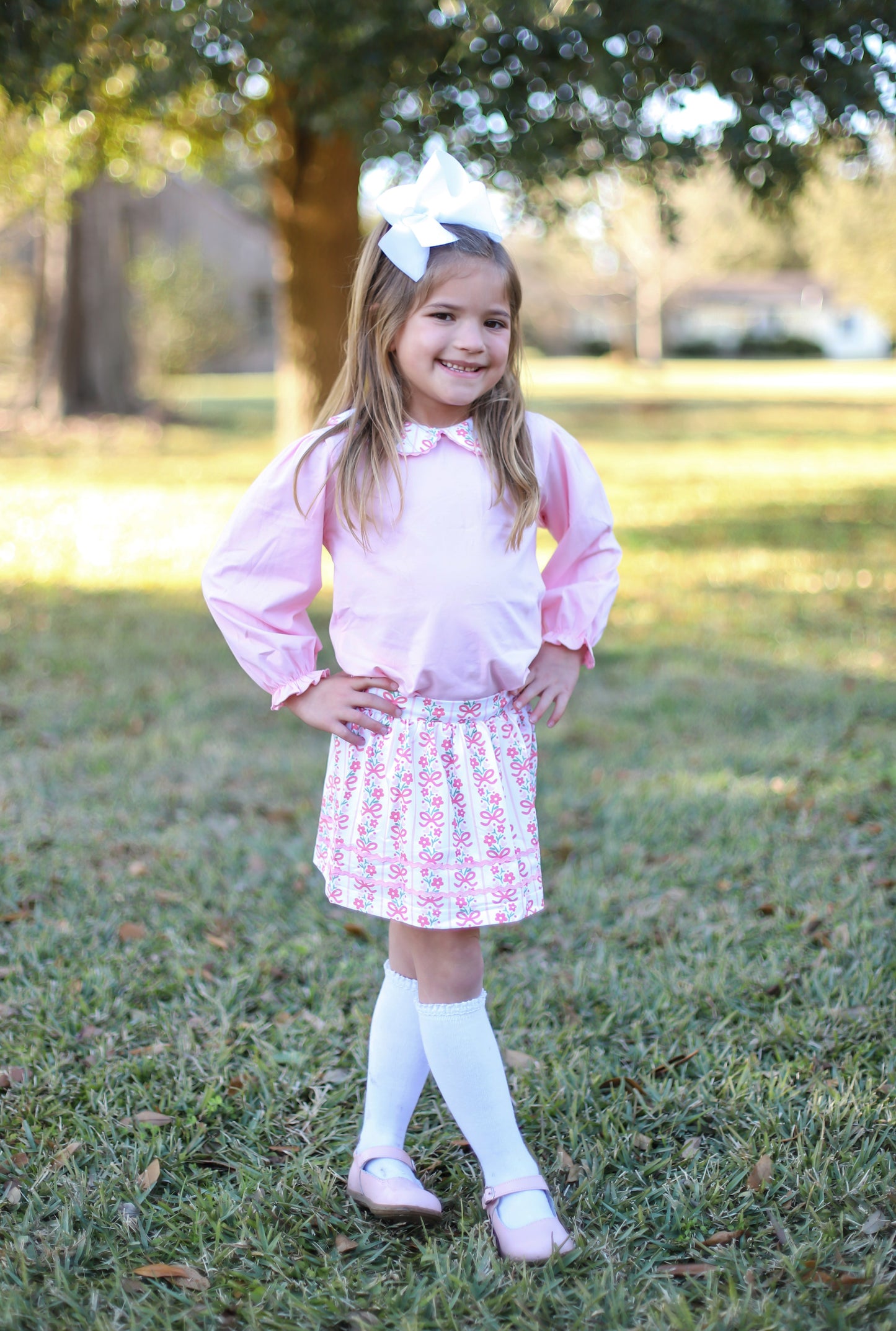 RTS - Valentine Floral Girl Skort Set