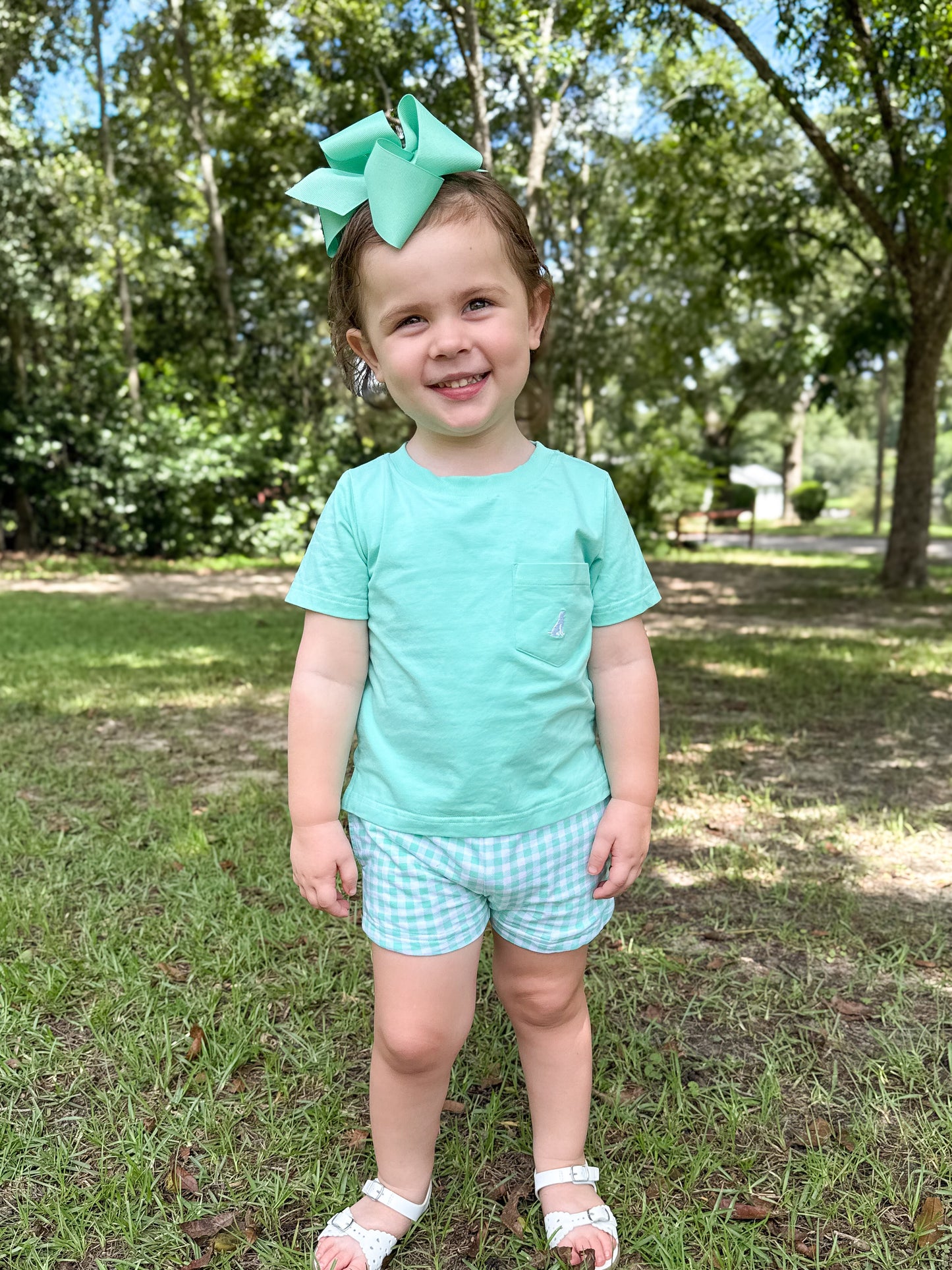 RTS - Mix/Match Basics - Mint Gingham Shorties