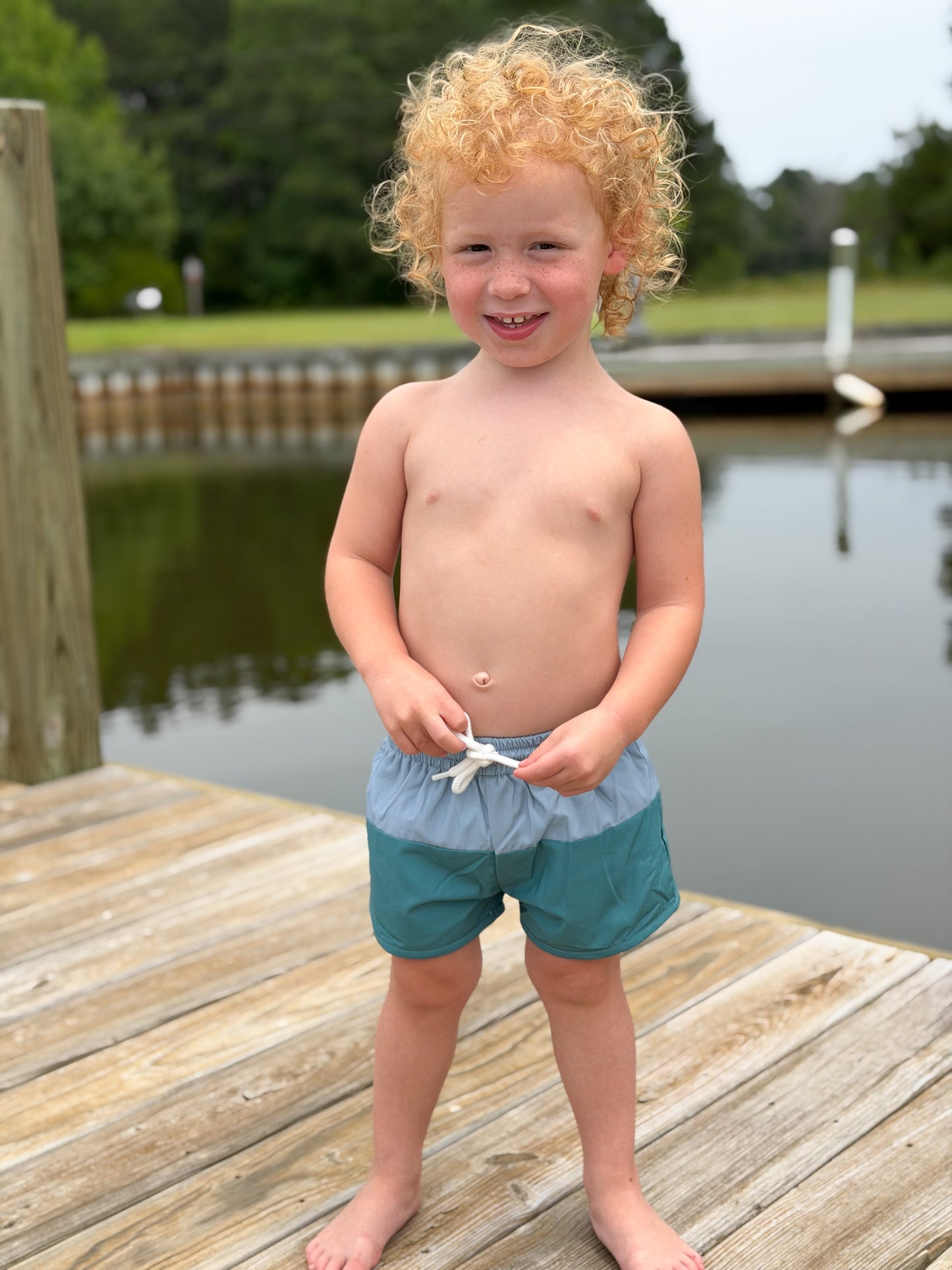 RTS - Retro Family Floral Boy Shortie Trunks