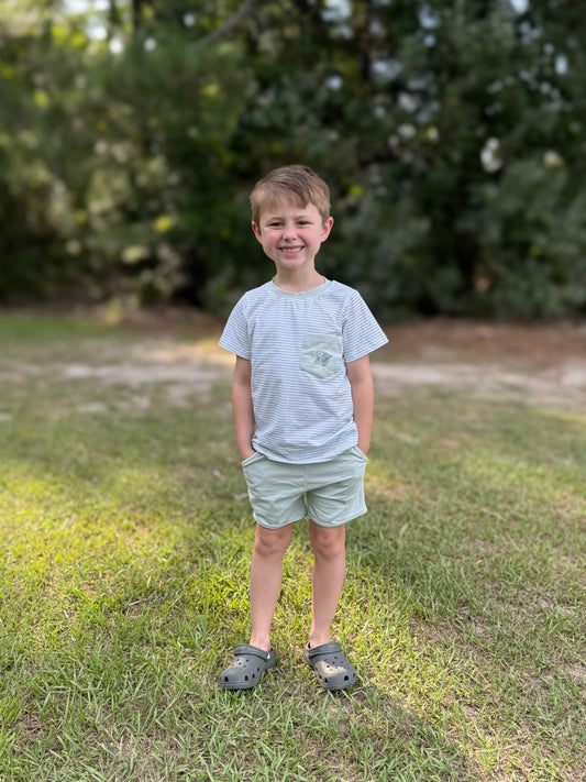 RTS - Summer 2 Boys Only - Embroidered Mallard Boy Shortie Set