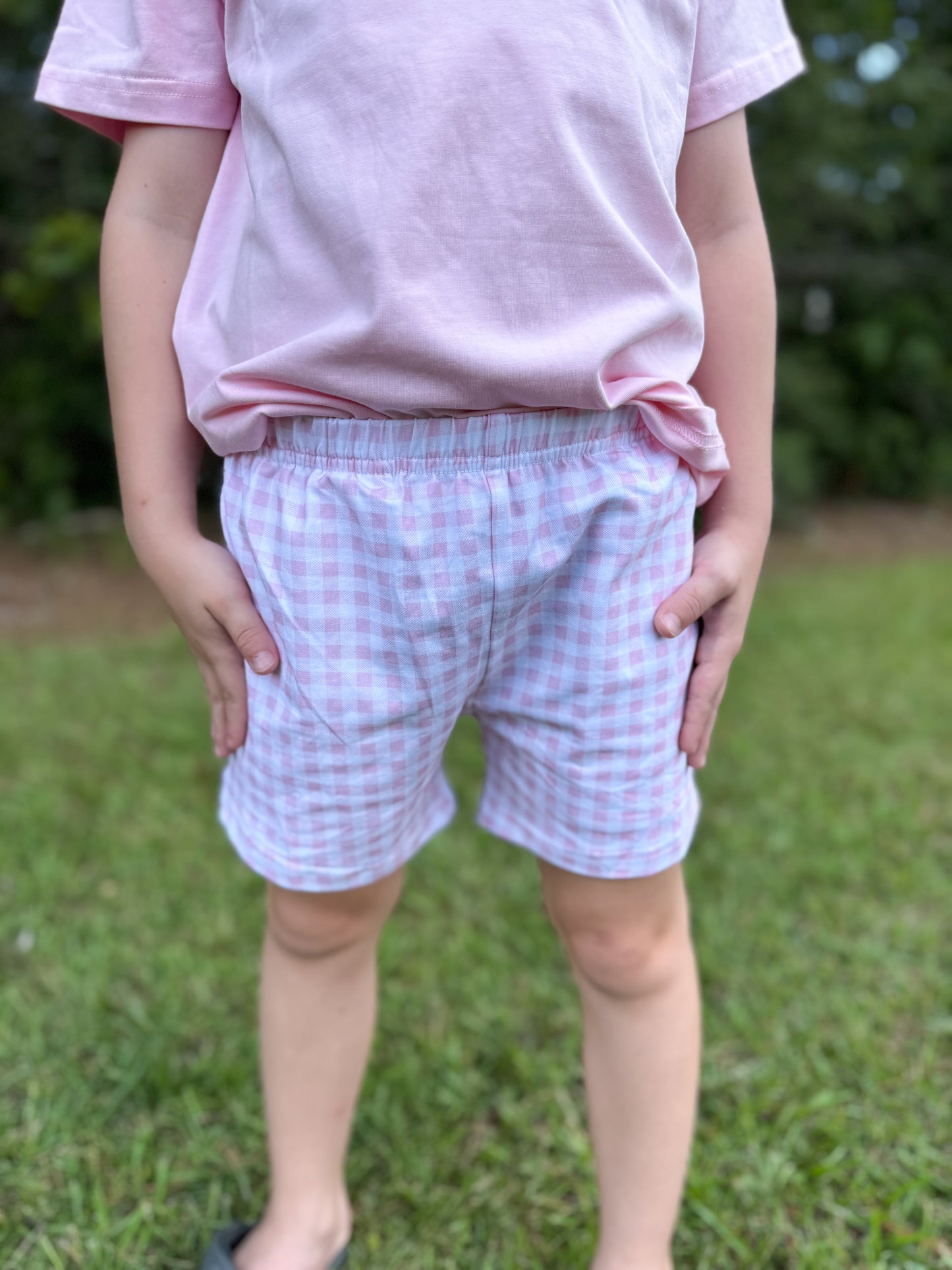 RTS - Mix/Match Basics - Pink Gingham Shorties