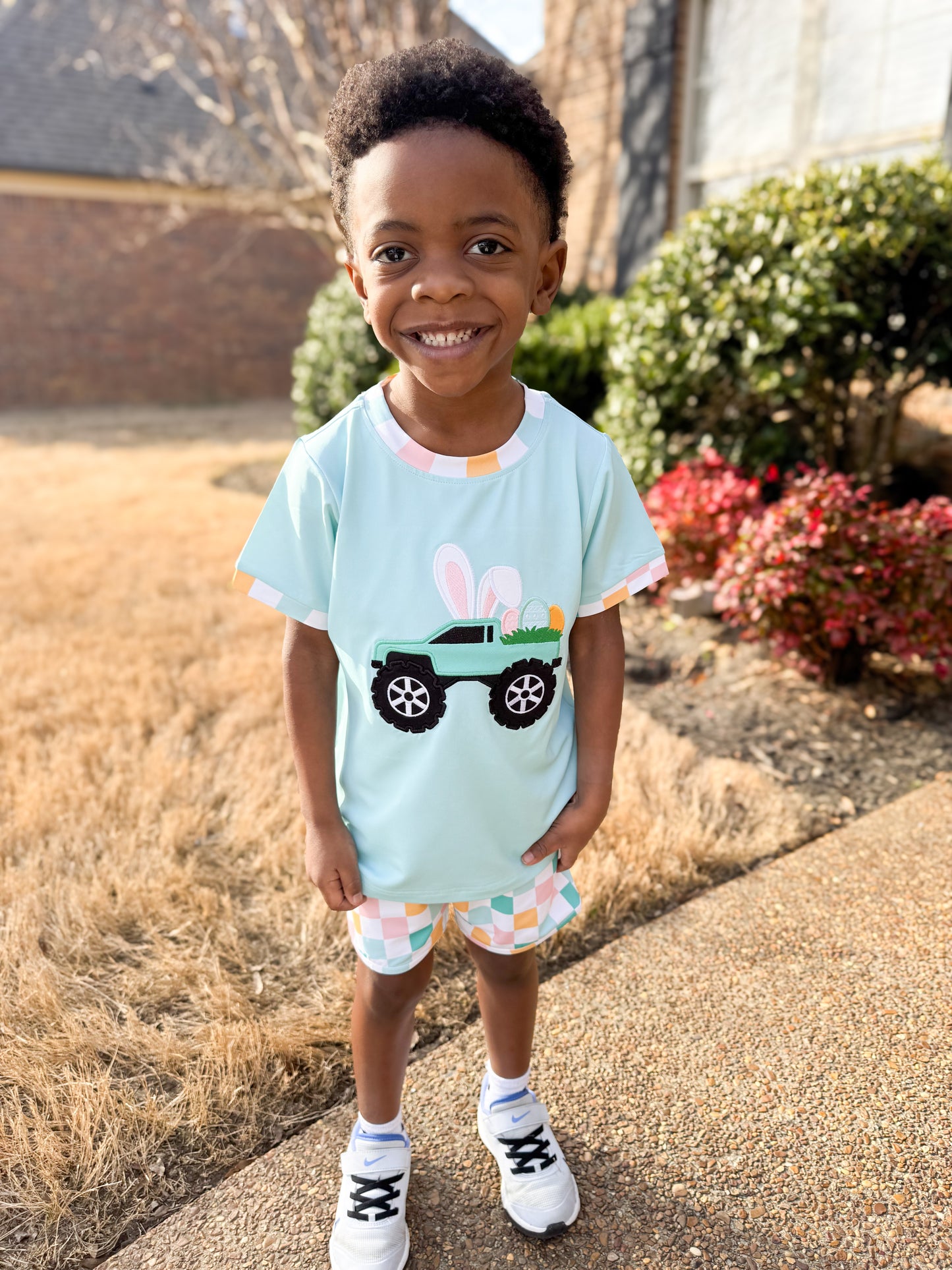 EXTRAS PRESALE - Spring 1 Boys Only - Easter Monster Truck Boy Shortie Set