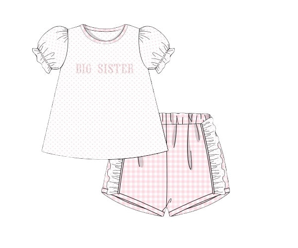 PREORDER 45: RERUNS - French Knot Sibling Sets Girl Shortie Set
