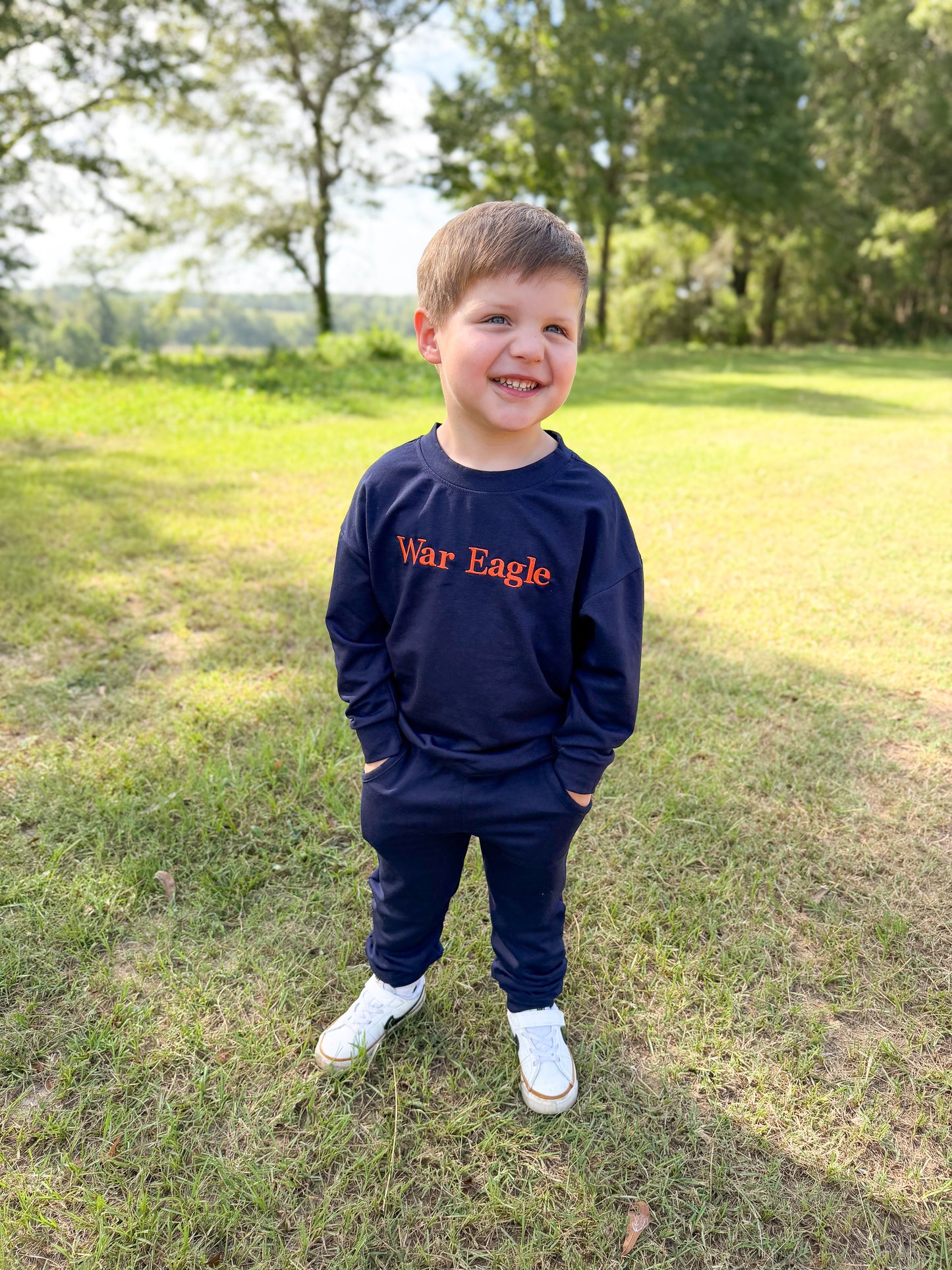 RTS - COLLEGIATE - Gameday Warm Ups Boy Jogger Set - Navy “NO MONO”