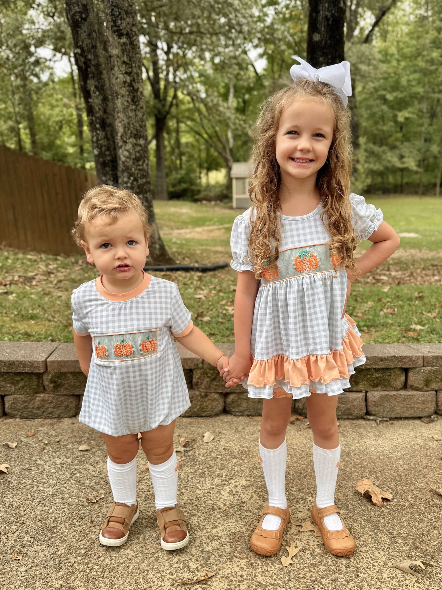 RTS - Coral & Sage Pumpkins Boy Bubble