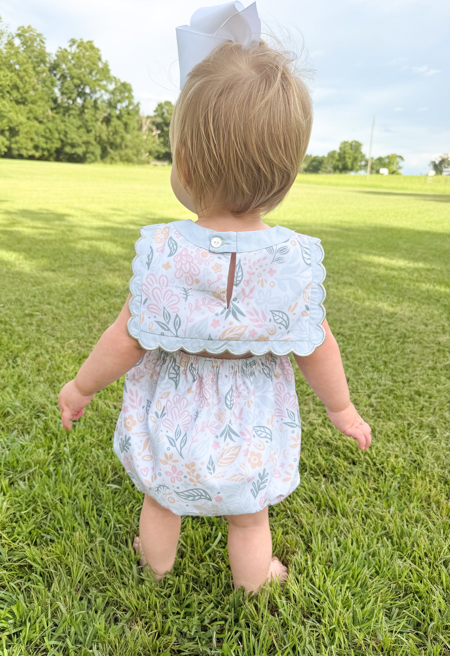 RTS - Sage Petals Girl Bubble - NO MONOGRAM