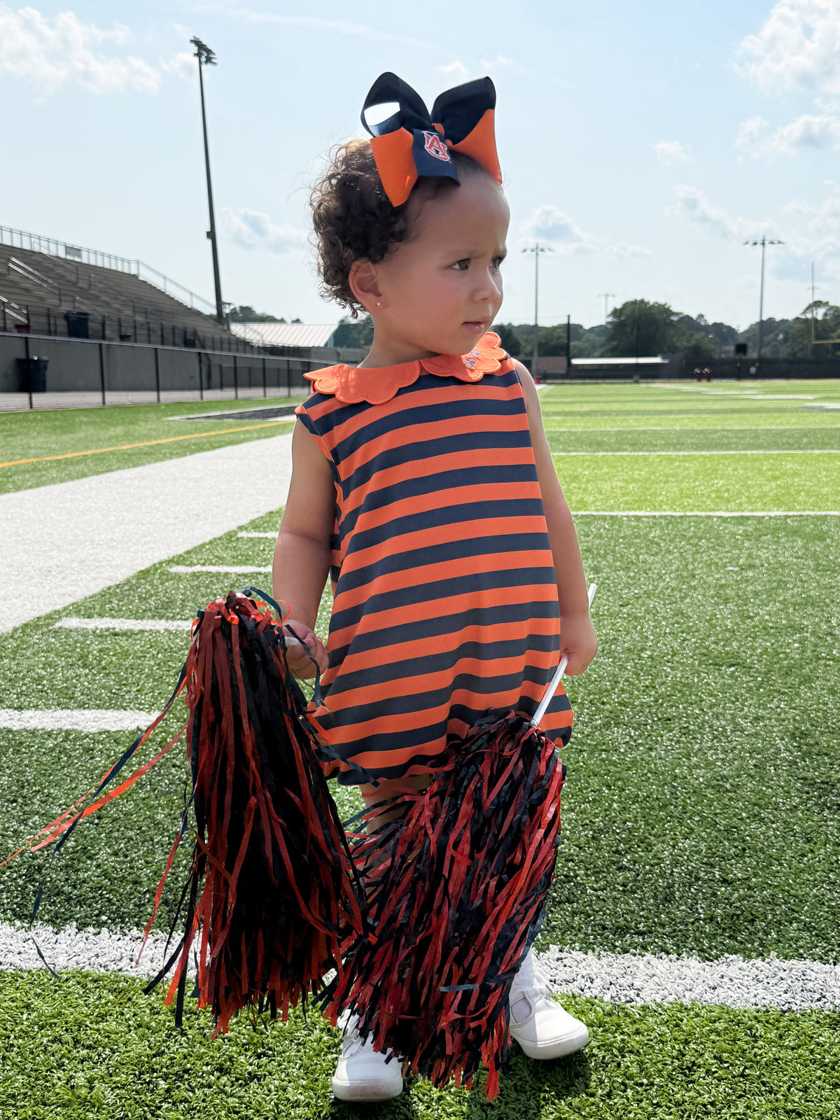 RTS - COLLEGIATE - Campus Spirit Girl Bubble - Orange/Navy - NO MONO