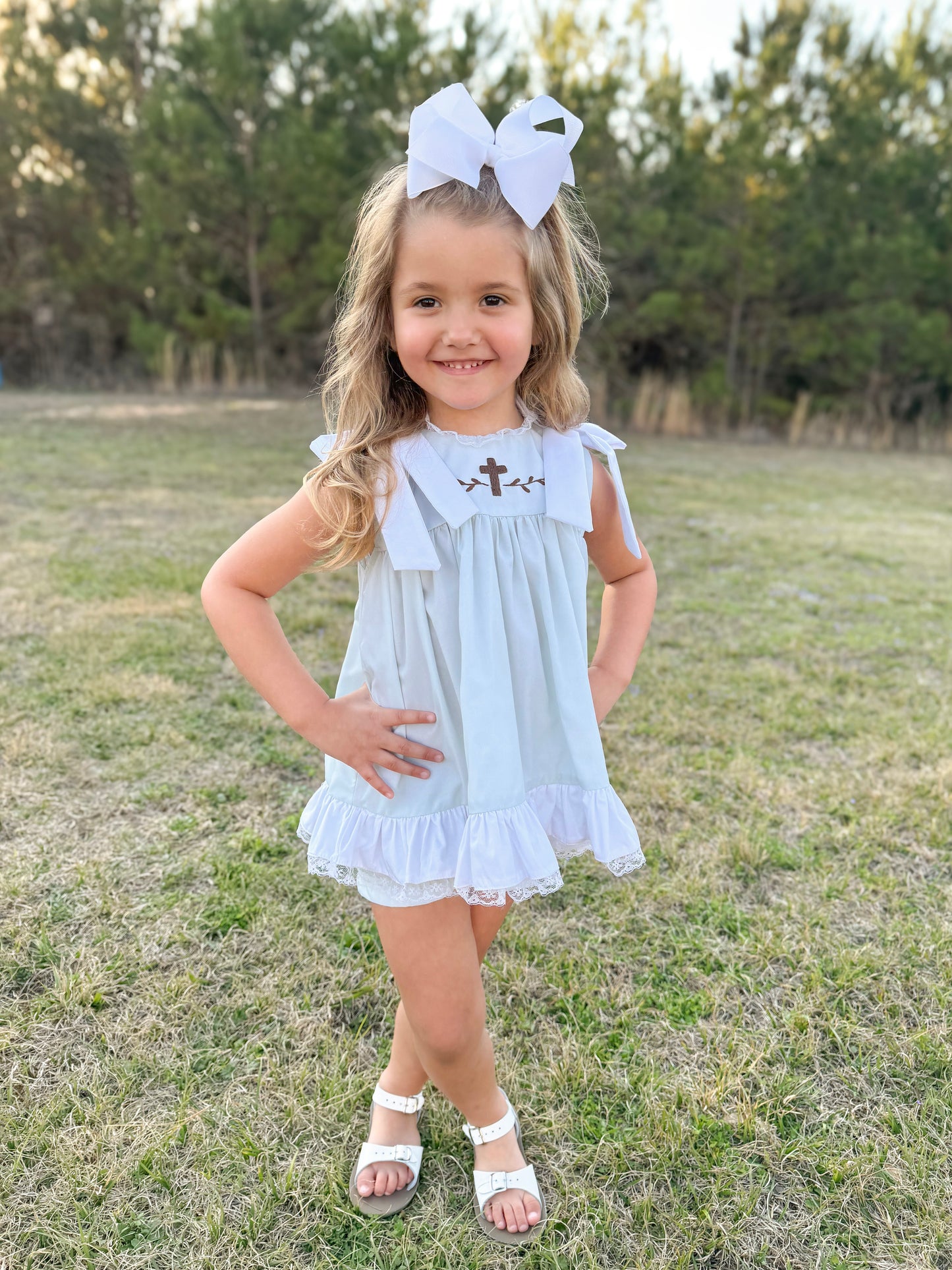 EXTRAS PRESALE - Embroidered Cross Girl Diaper Set