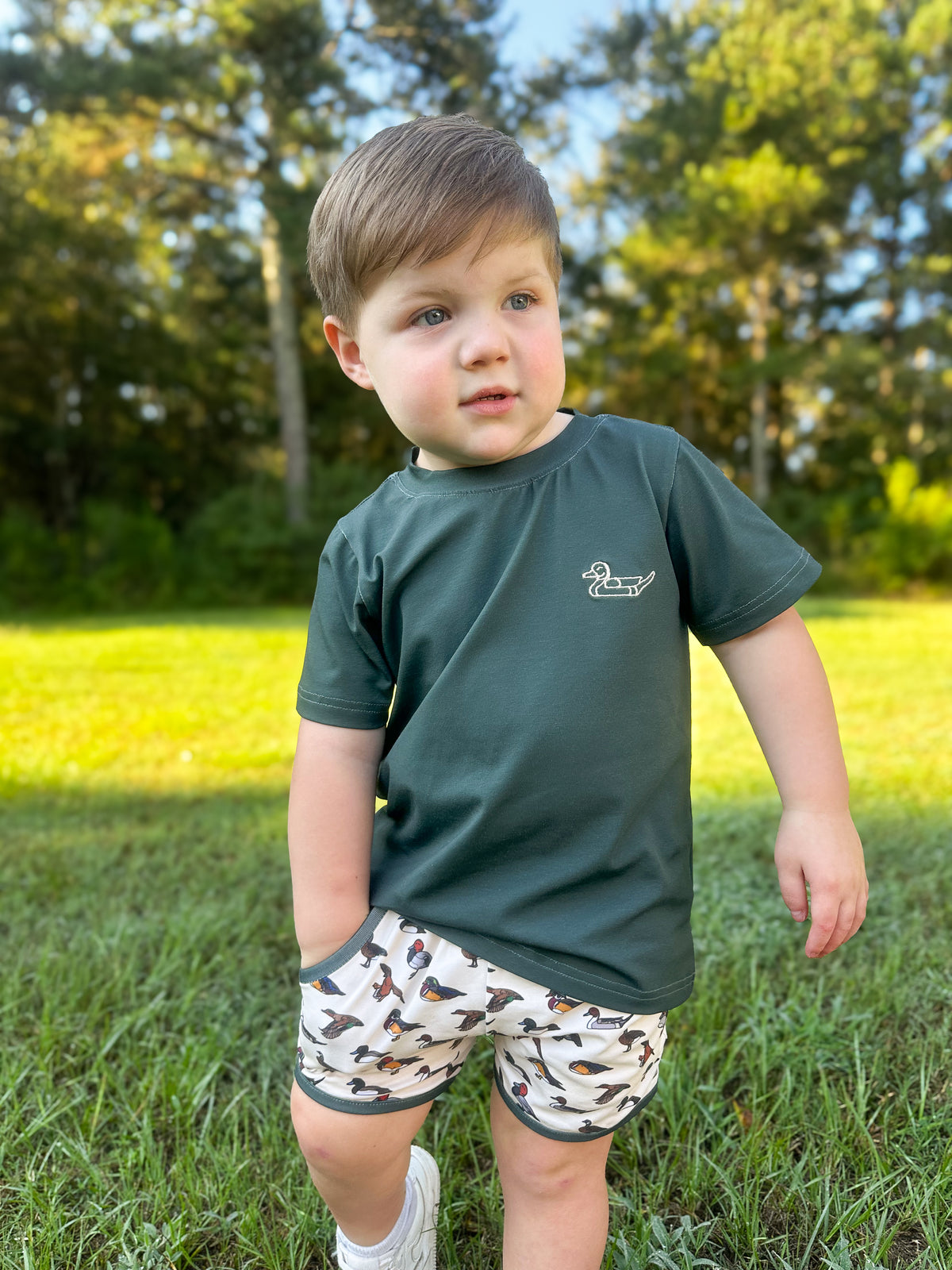 RTS - AUTUMN BASICS - Waterfowl Knits Boy Shortie Set