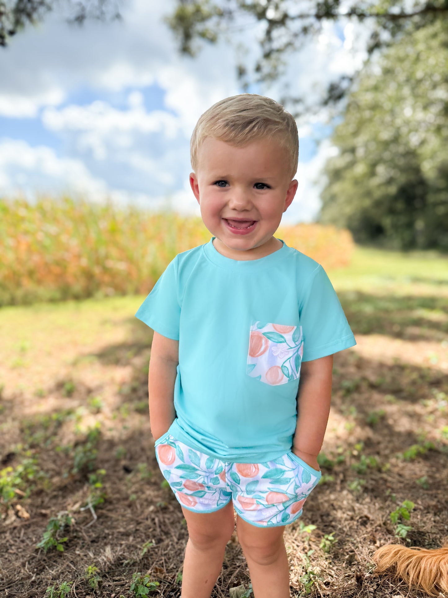 RTS - Summer Oranges Boy Shortie Set