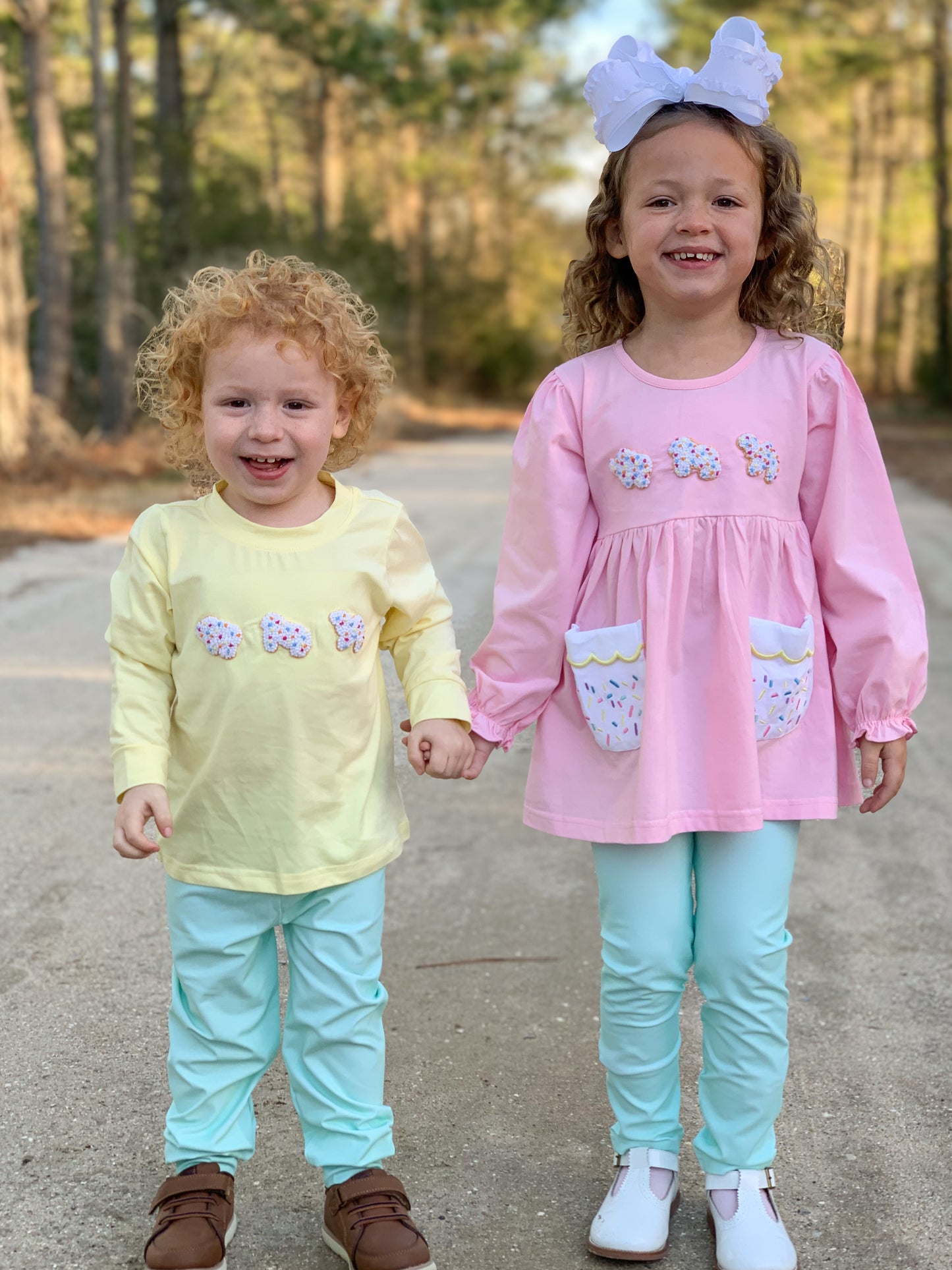 RTS - French Knot Animal Crackers Boy Jogger Set